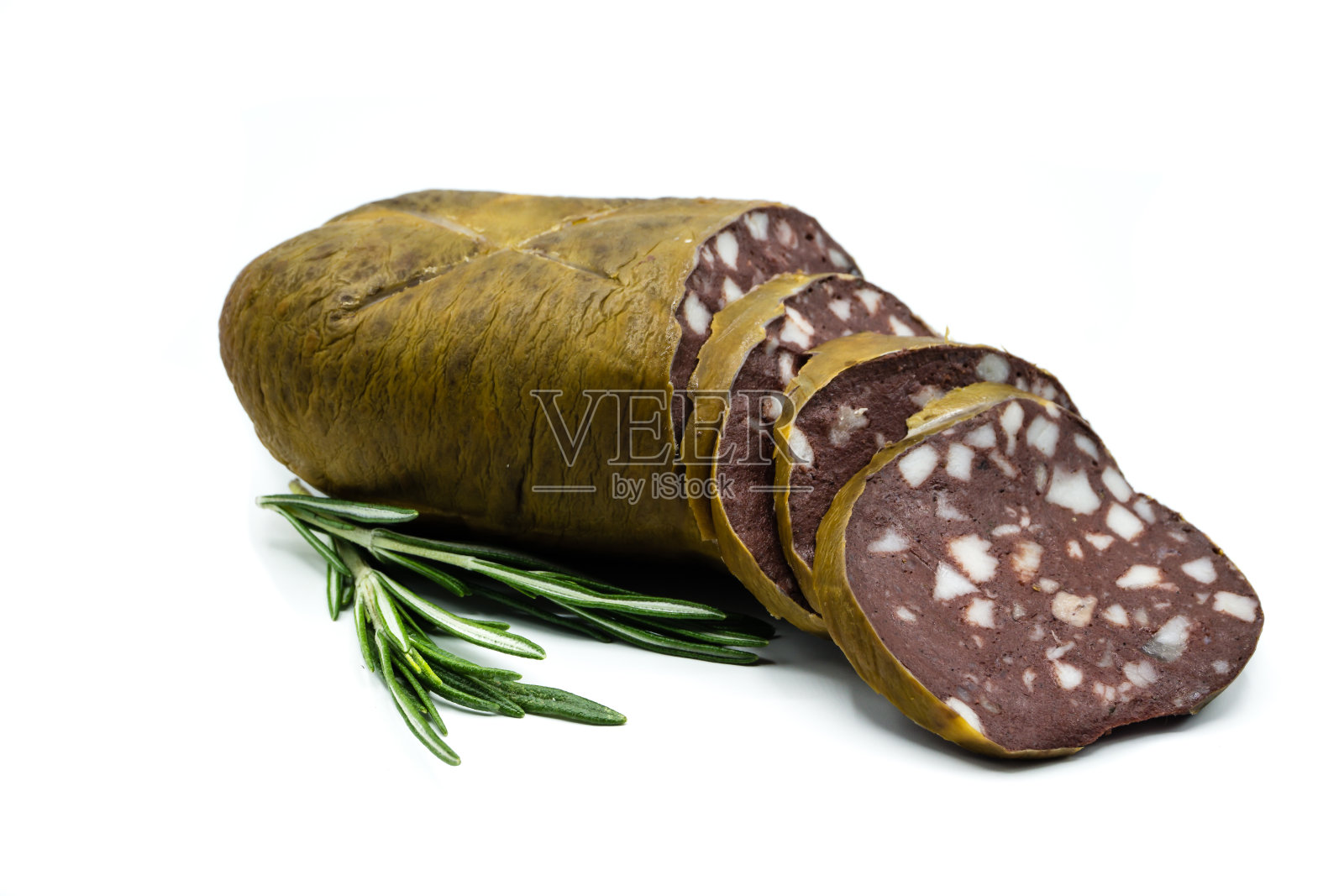 黑布丁孤立在白色背景上照片摄影图片