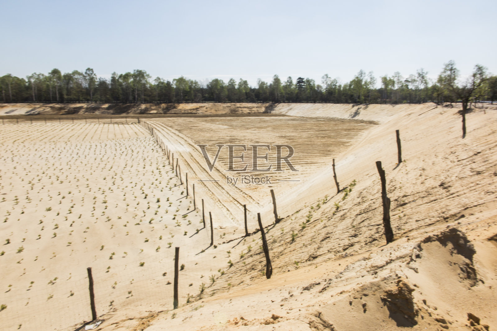 造林前沙矿照片摄影图片