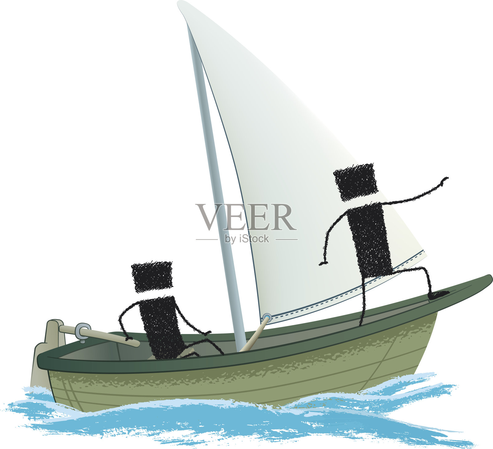 一帆风顺,被孤立在白色的背景中插画图片素材