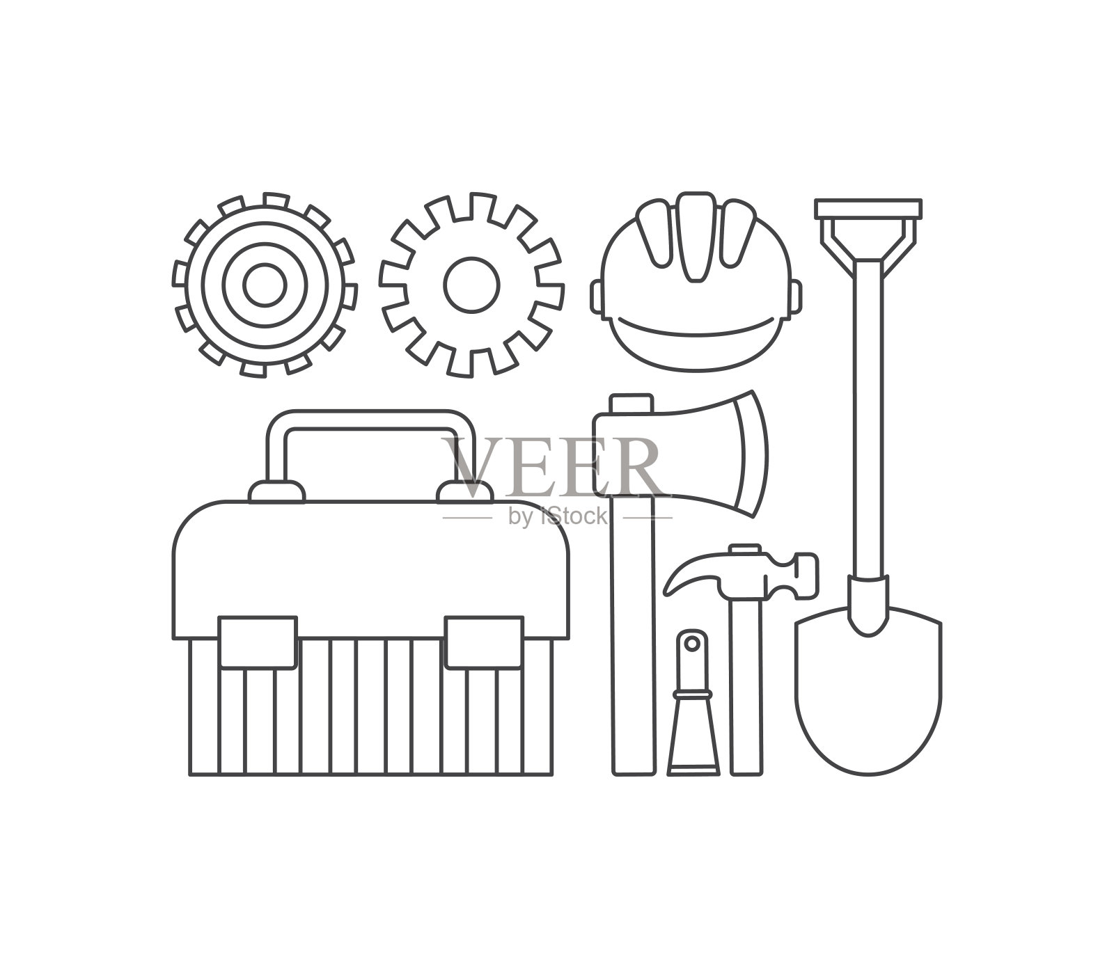 施工工具套装插画图片素材