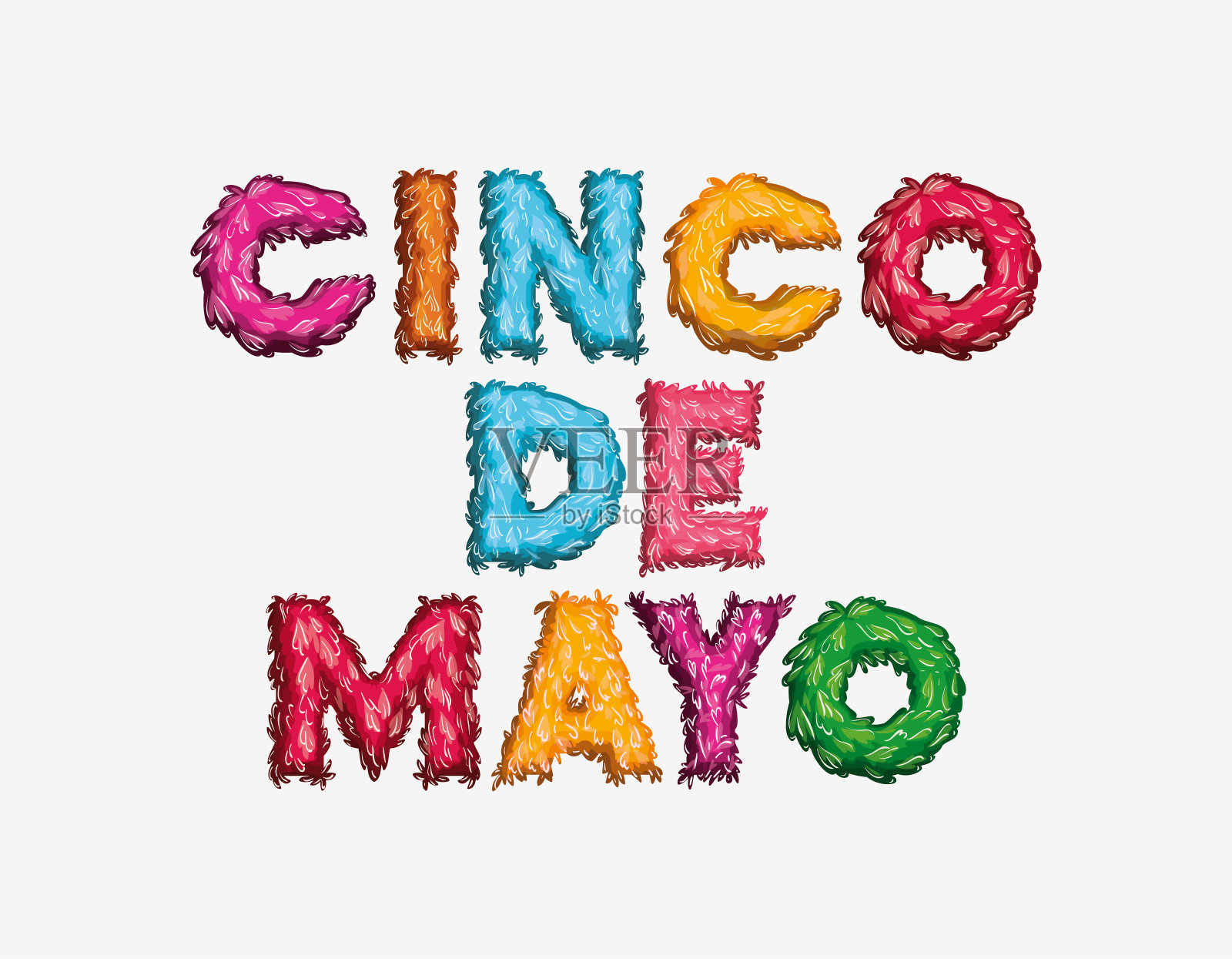 Cinco de Mayo卡与字体颜色插画图片素材