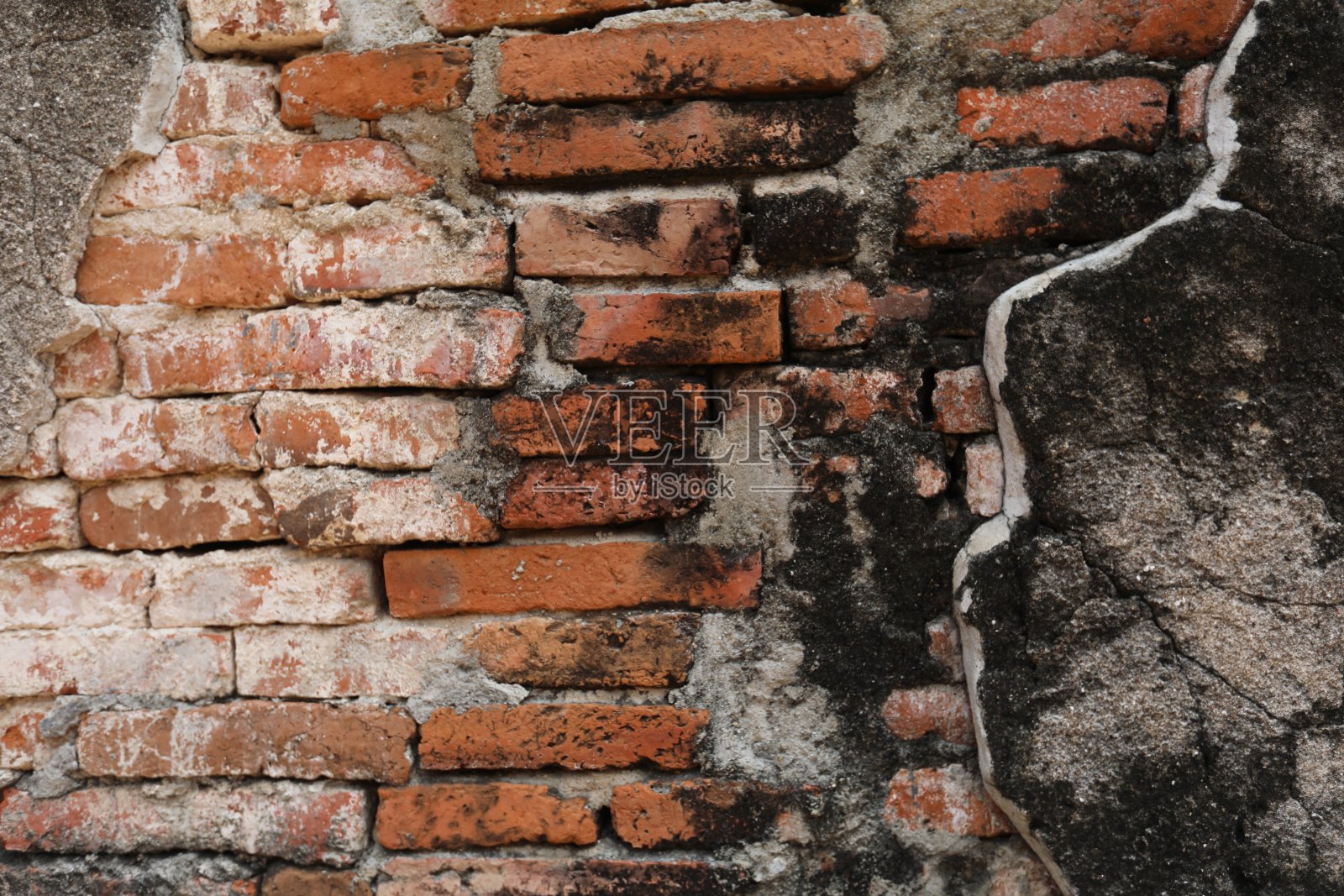 古Mon砖墙,橙色砖墙,红色砖墙背景照片摄影图片