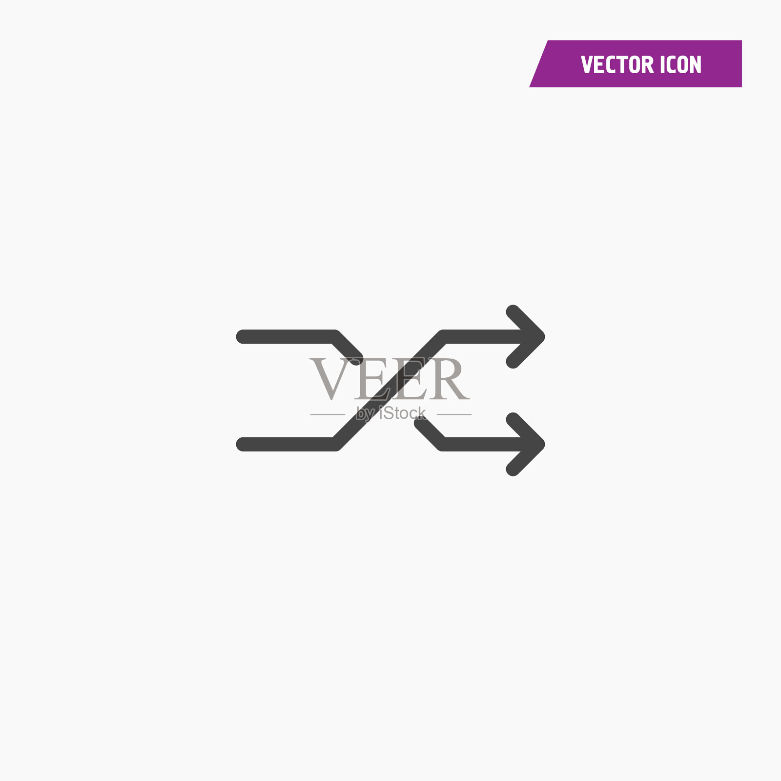 黑线shuffle图标。设计元素图片