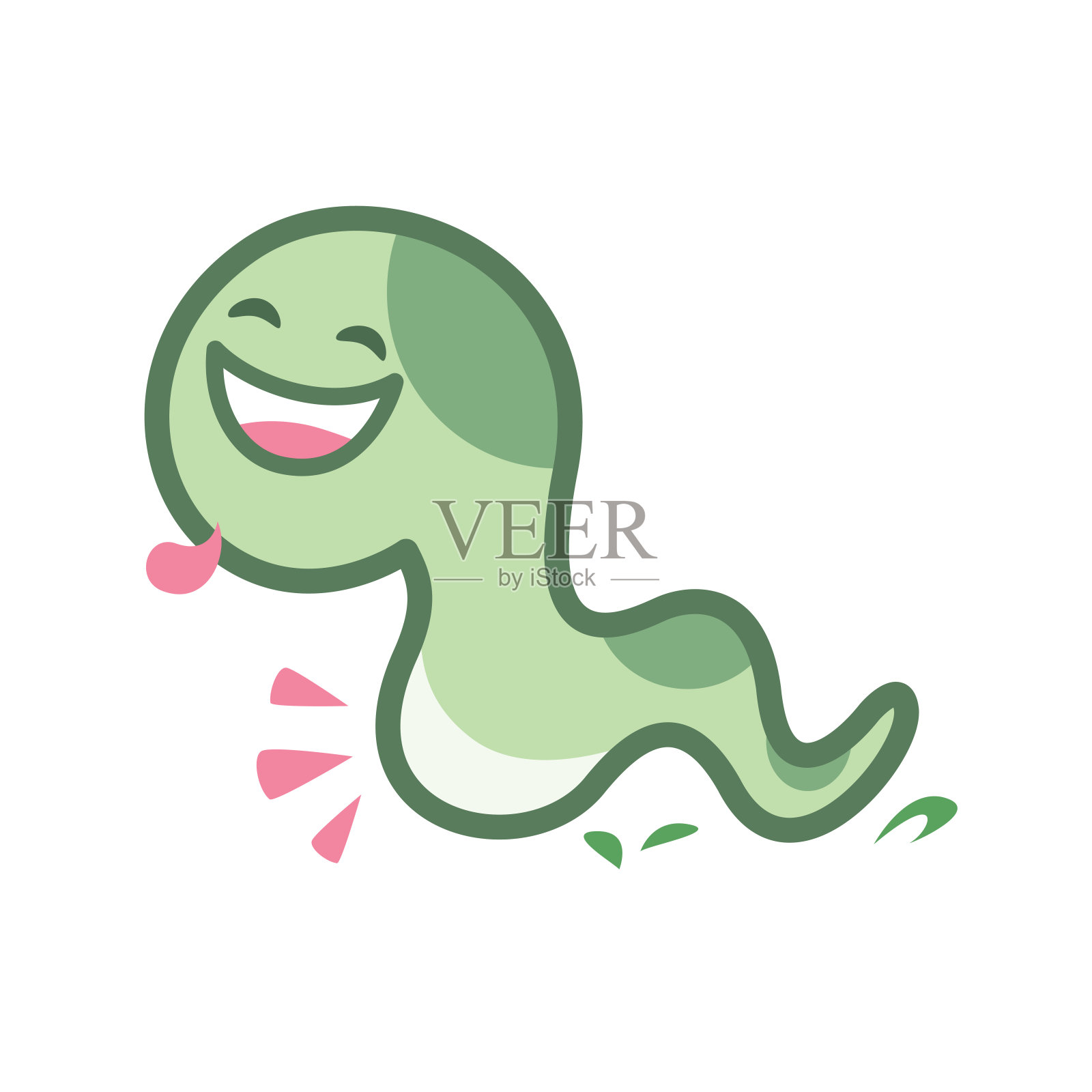 孤立在白色背景上的蛇卡通人物可爱,漂亮的蛇卡通人物可爱,剪贴画蛇蓝色可爱有趣,剪纸蛇吉祥物卡通绿色粉彩插画图片素材