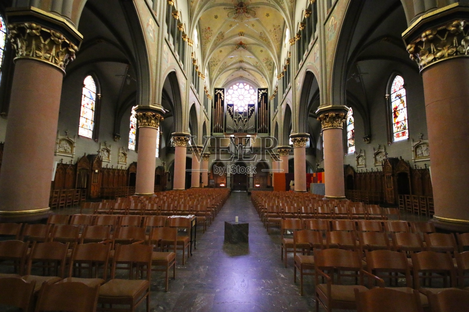 欧洲卢森堡的教堂内部照片摄影图片