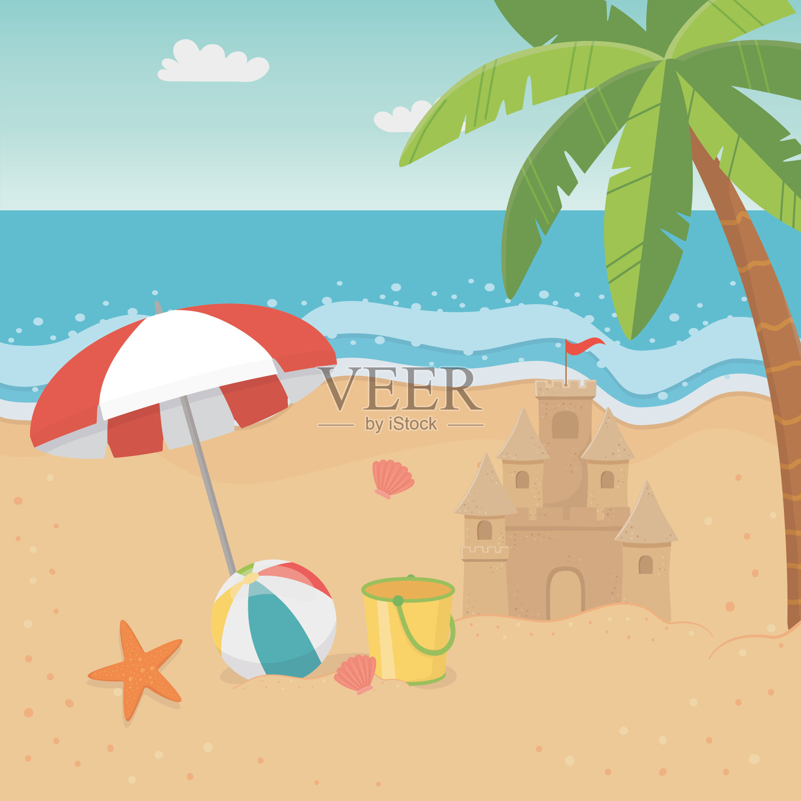 夏季棕榈树设计插画图片素材