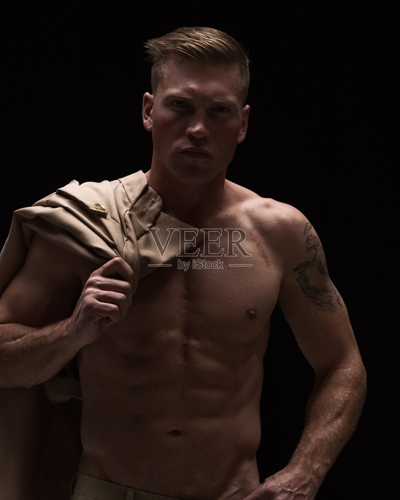 性感的年轻男性警长/警察照片摄影图片