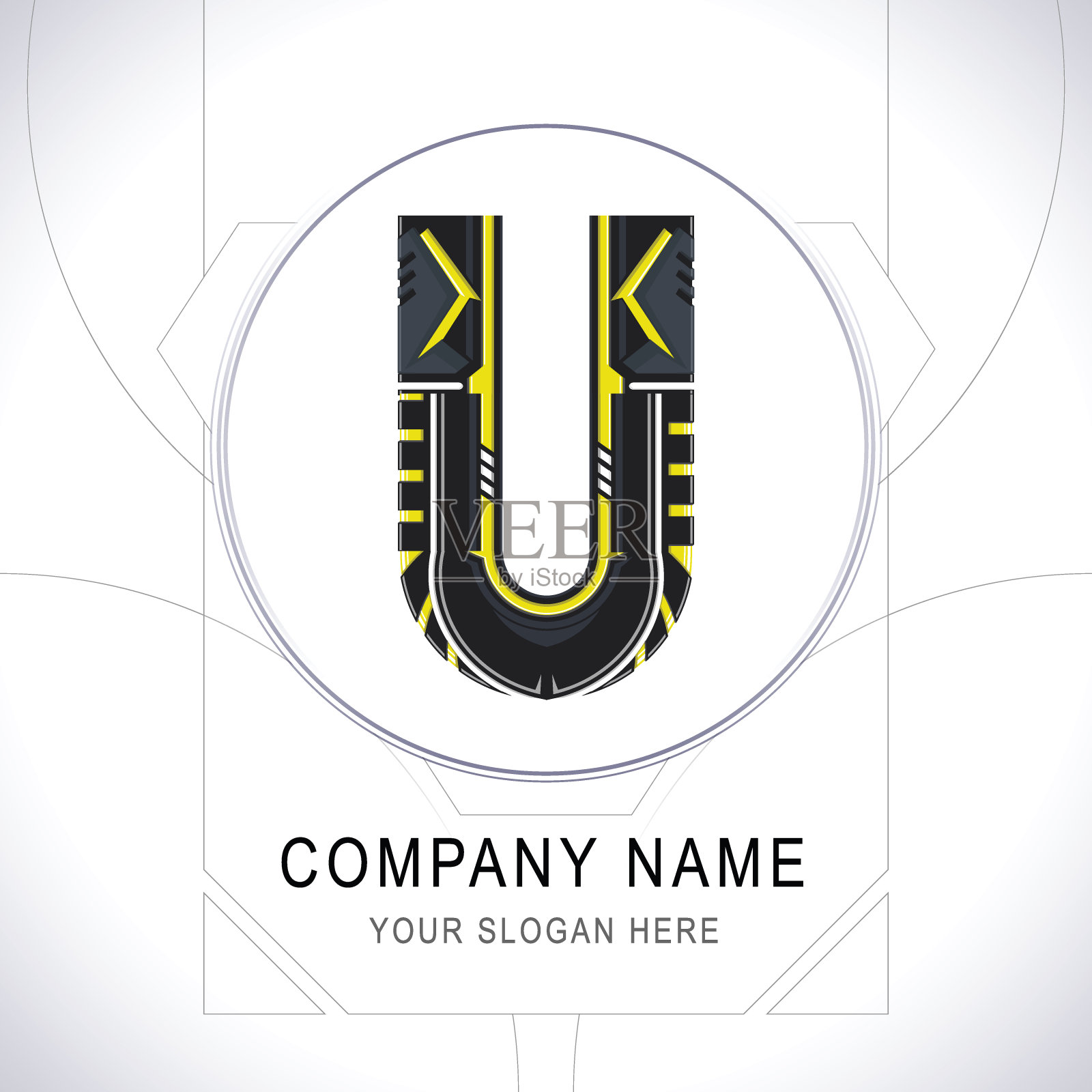 字母U玩家社区标志符号图标向量插画图片素材