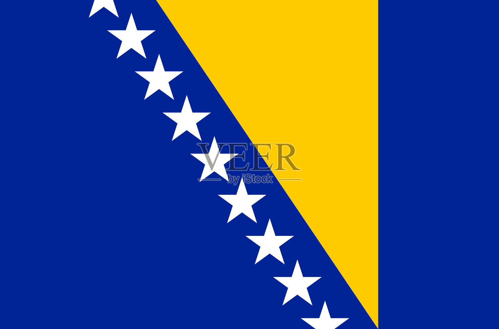 波斯尼亚和黑塞哥维那国旗,波斯尼亚和黑塞哥维那的官方旗帜准确的颜色,真正的颜色插画图片素材