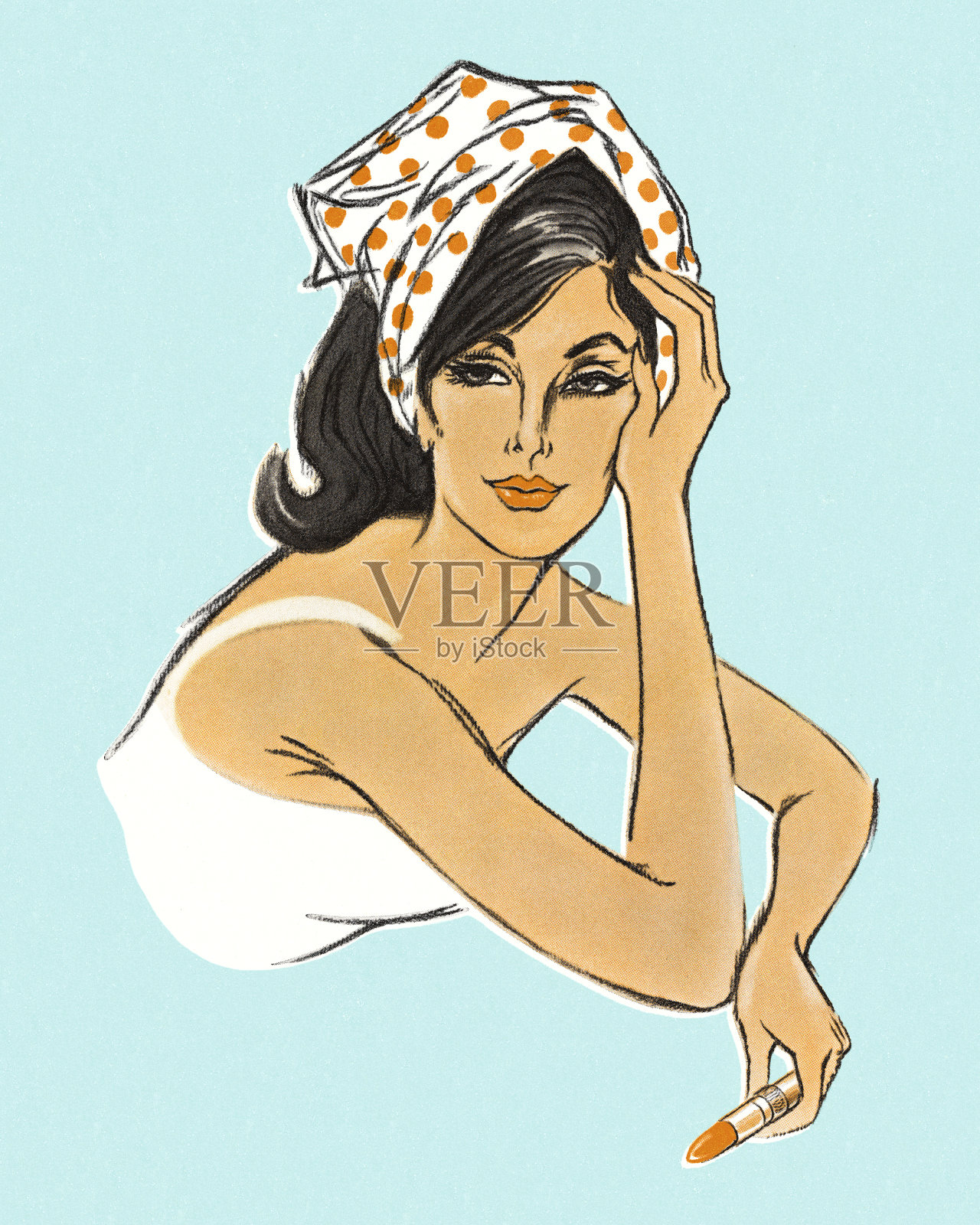 女人的肖像插画图片素材