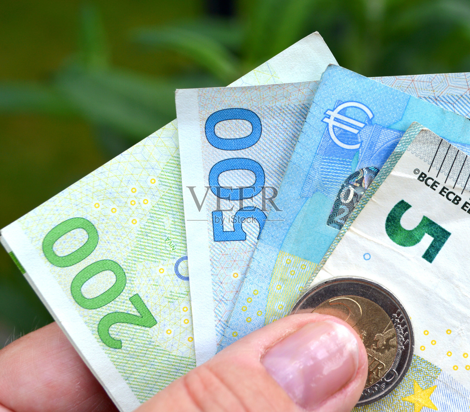 丹麦和欧盟的货币,纸币和硬币照片摄影图片