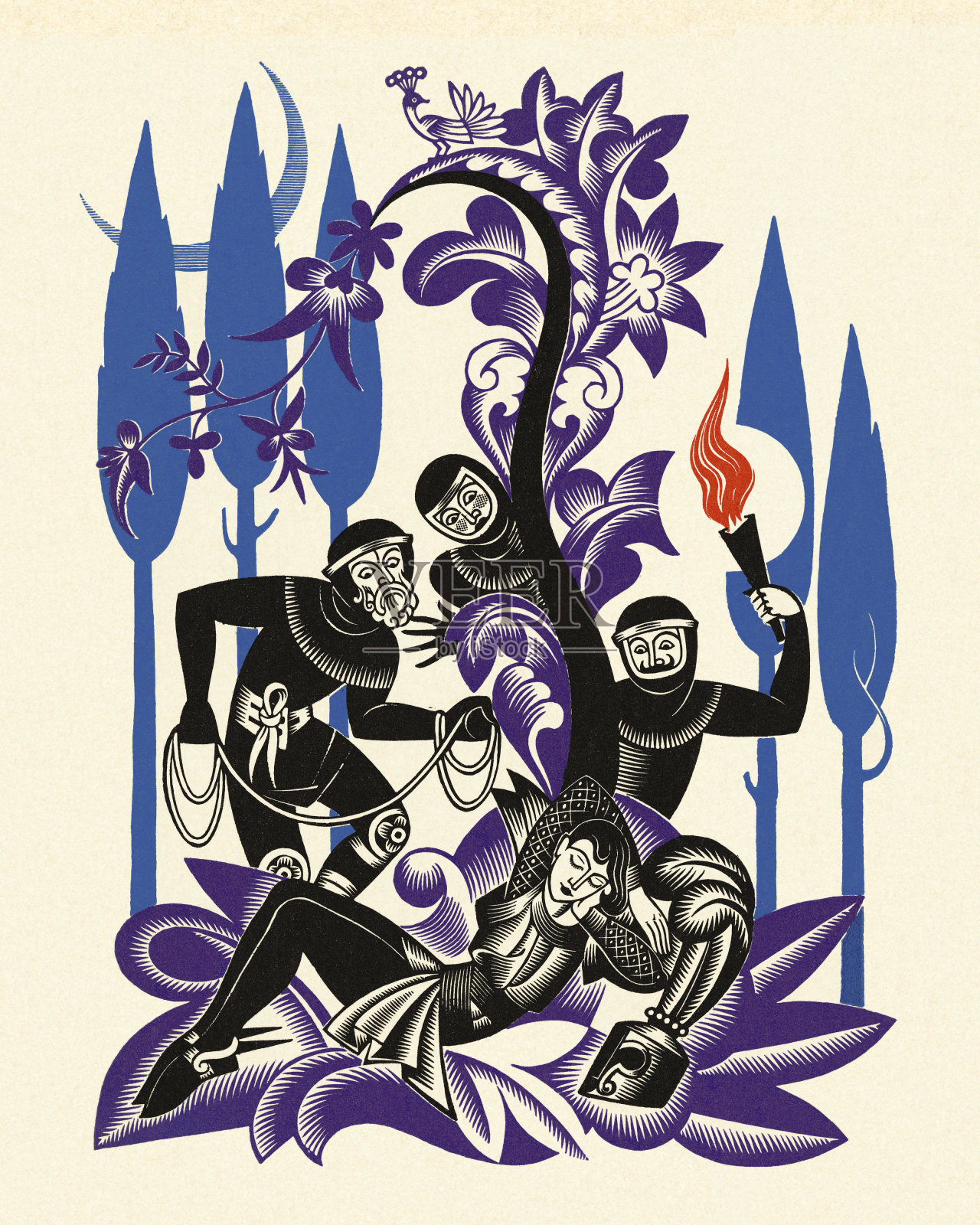 中世纪的童话故事插画图片素材