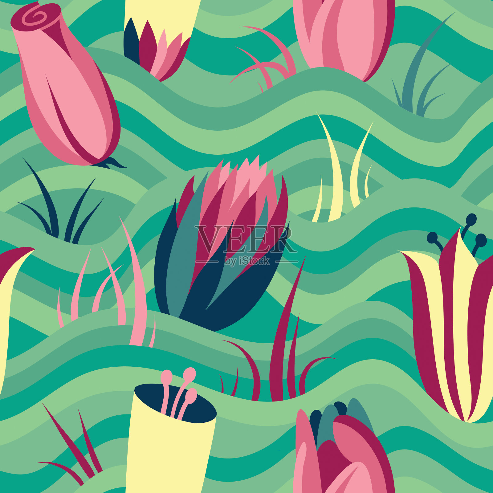 花彩色矢量背景插画图片素材