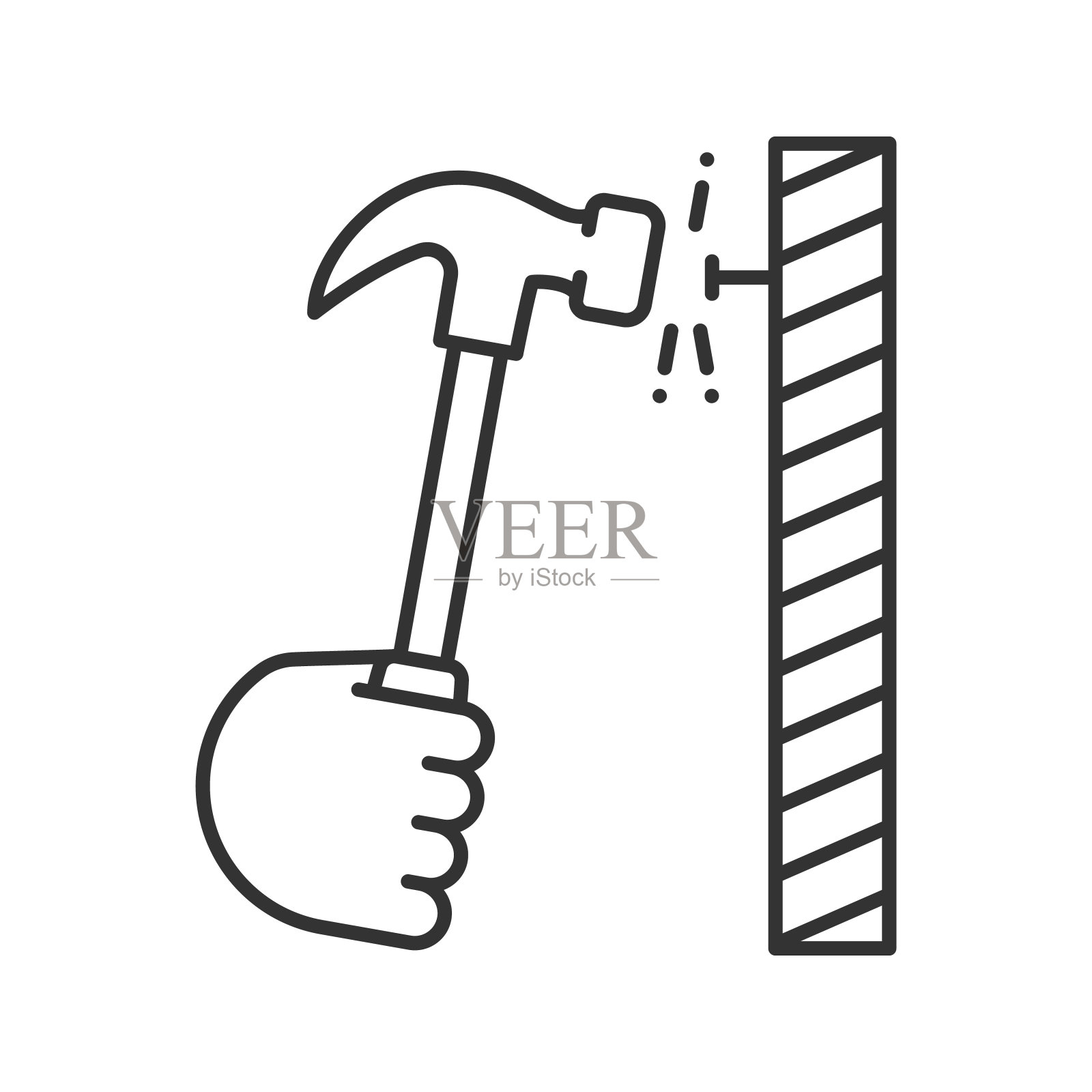 手锤钉图标插画图片素材