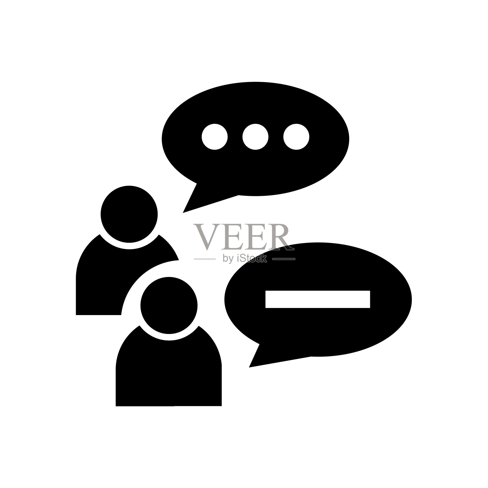 讨论图标矢量符号和符号孤立在白色背景,讨论标志的概念插画图片素材