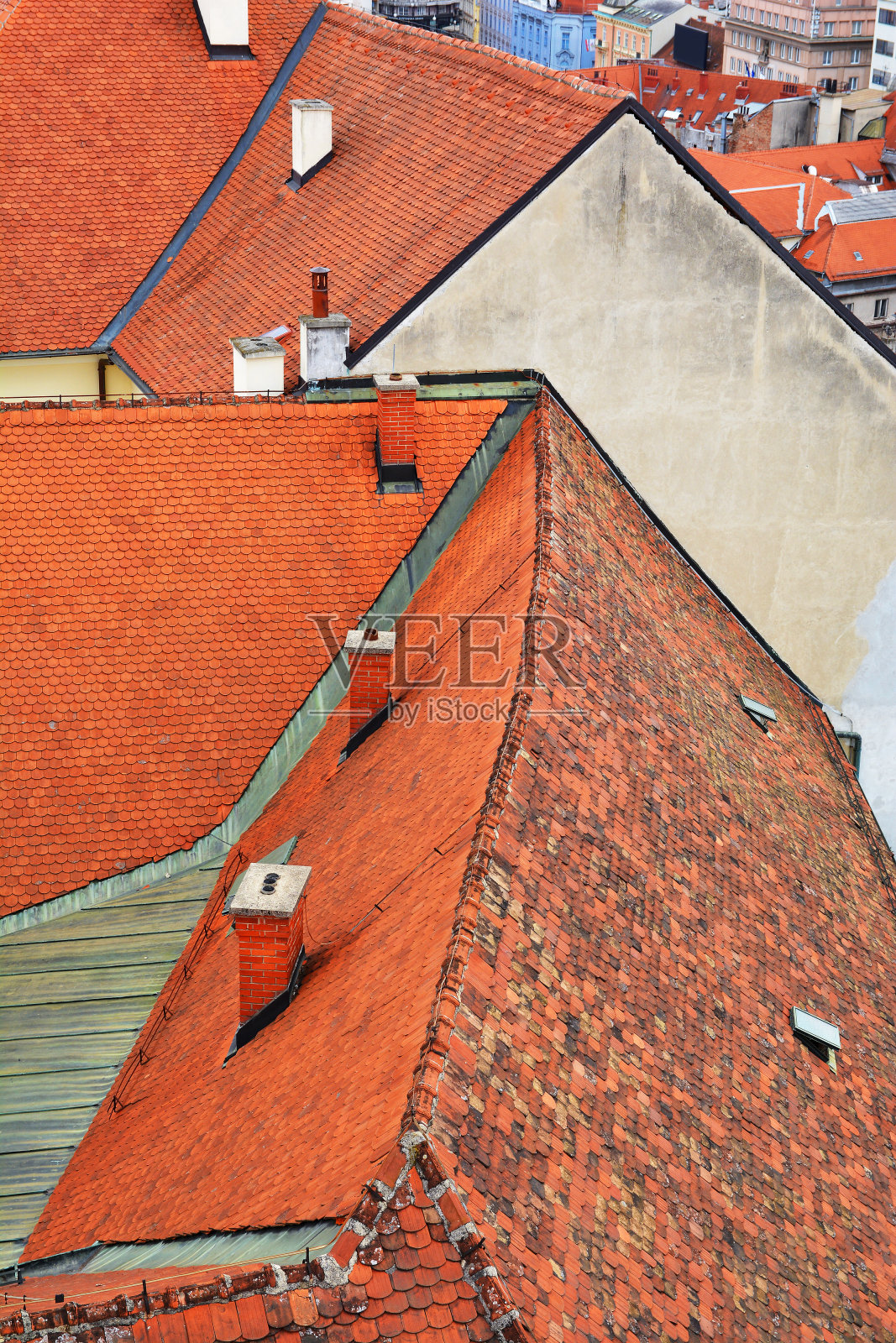 色彩斑斓的屋顶照片摄影图片