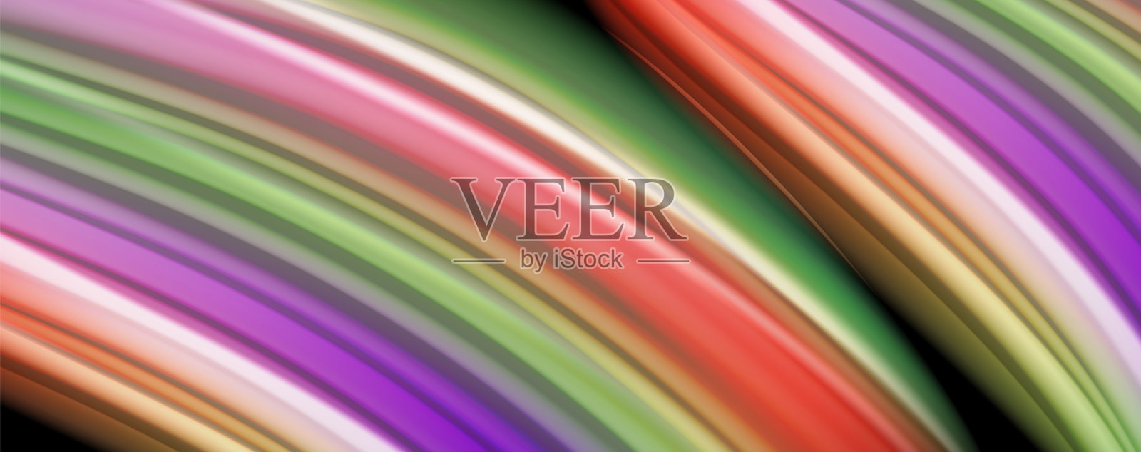 流体流体的彩色波浪线条,发光的彩色灯光效果,抽象的构图模板。几何技术抽象图案。运动的概念插画图片素材