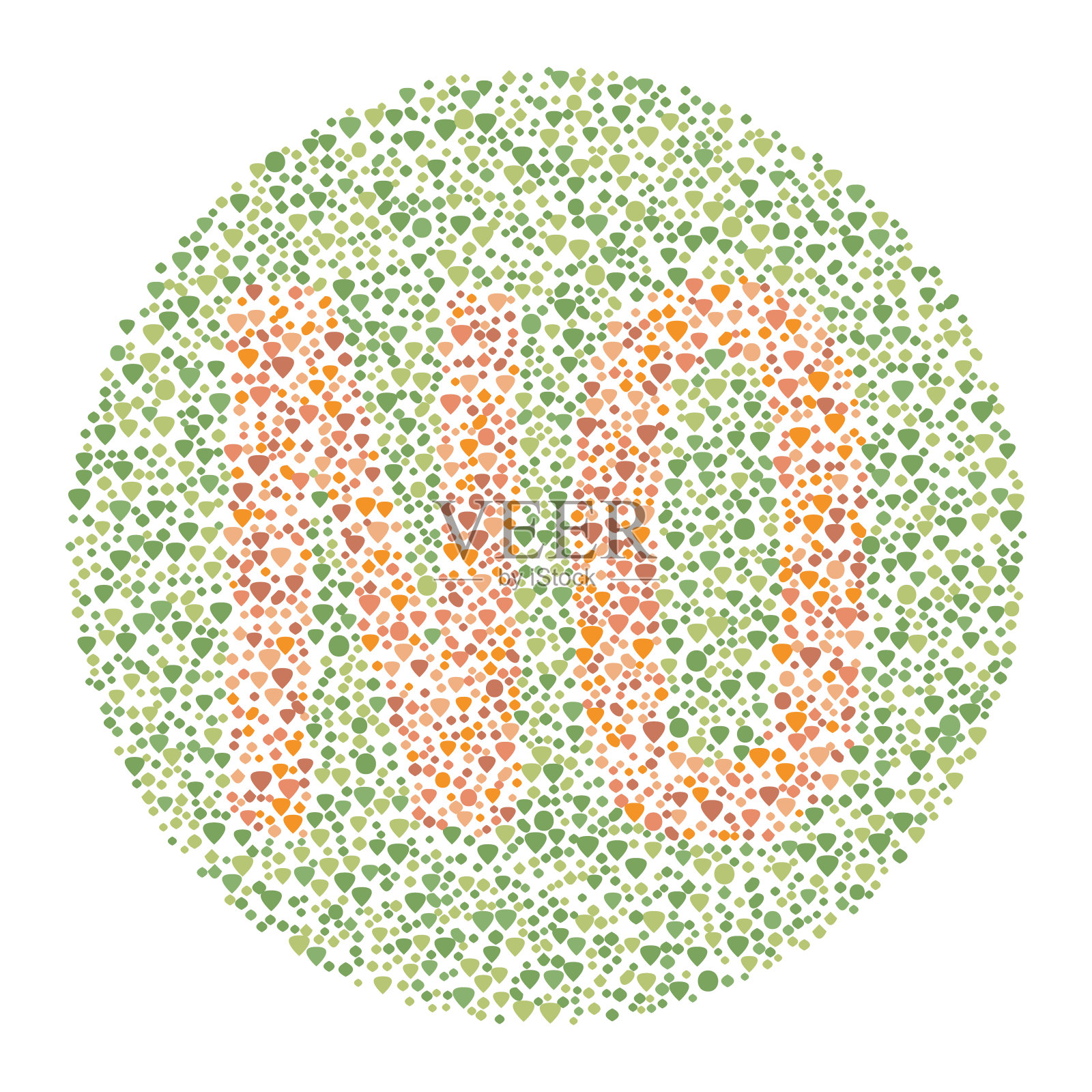 道尔顿石原测试红绿字NO插画图片素材