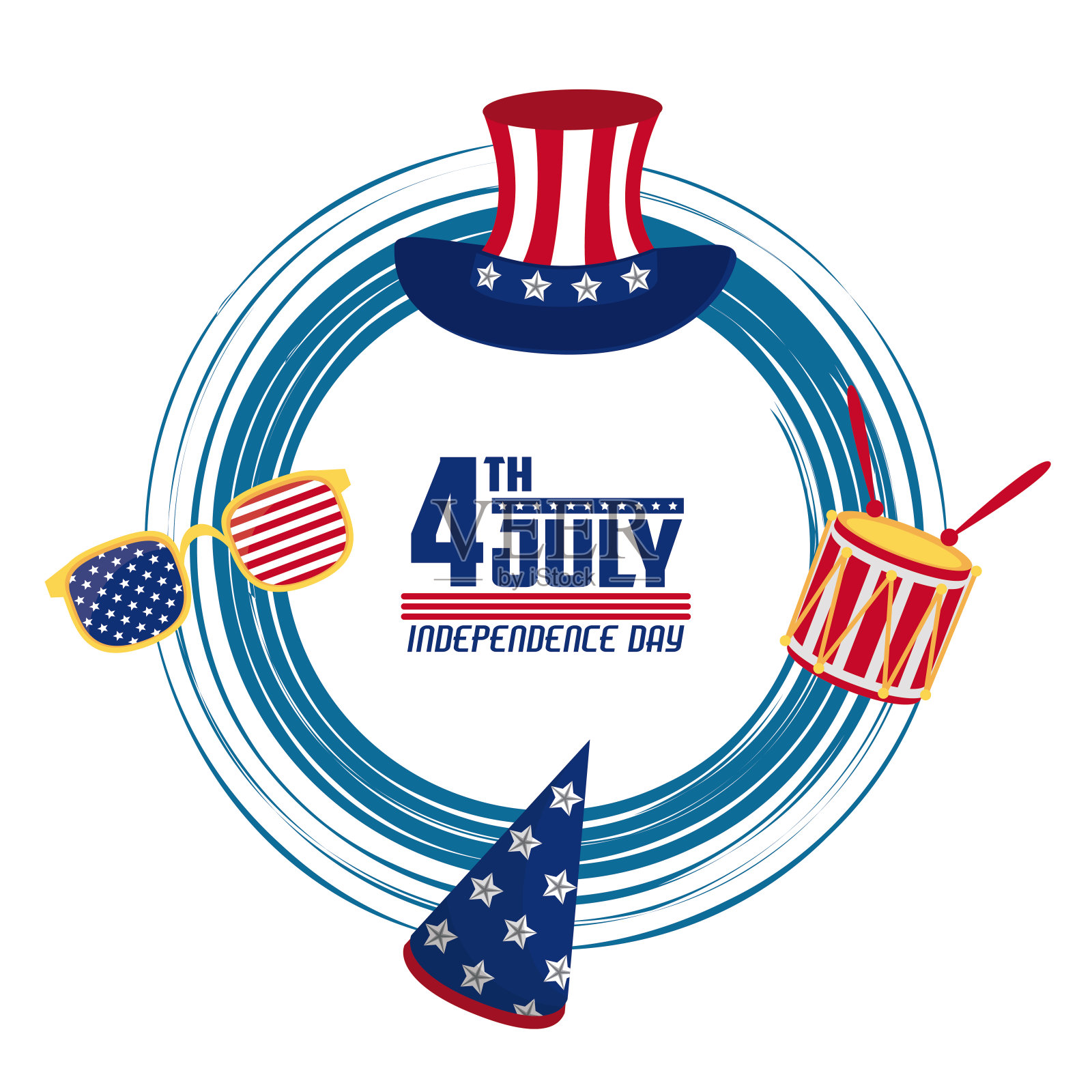 美国独立日卡片插画图片素材