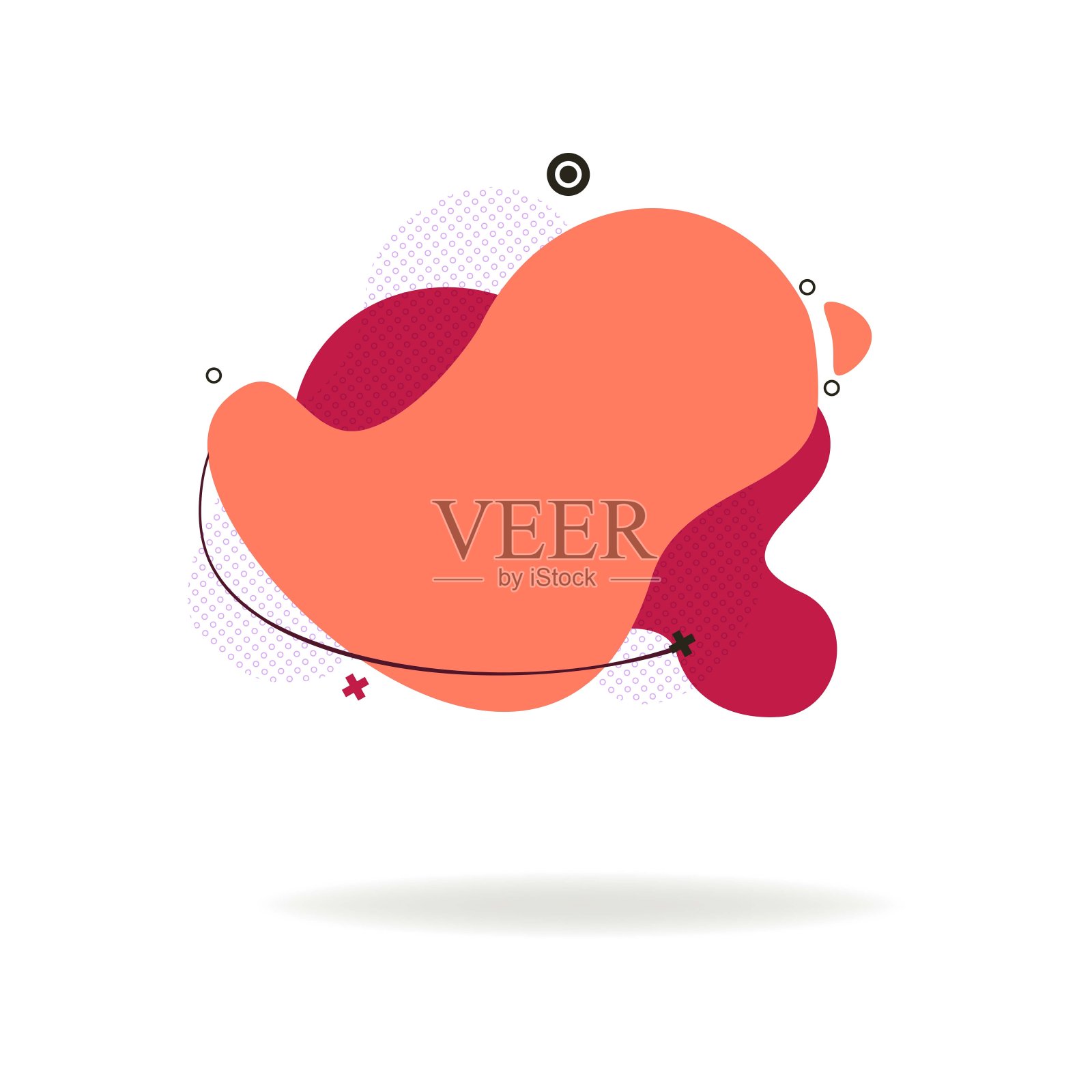 橙色和红色流动的液体抽象元素插画图片素材