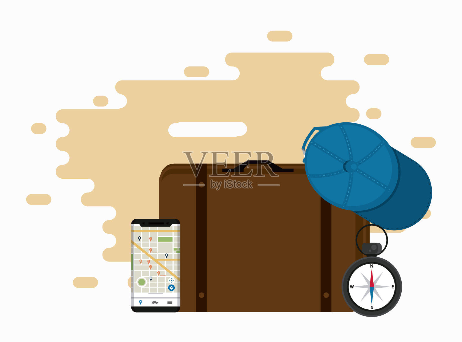 旅游及旅游要素插画图片素材