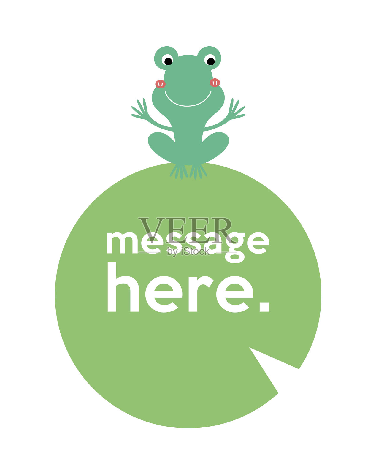 可爱的青蛙留言卡向量设计元素图片