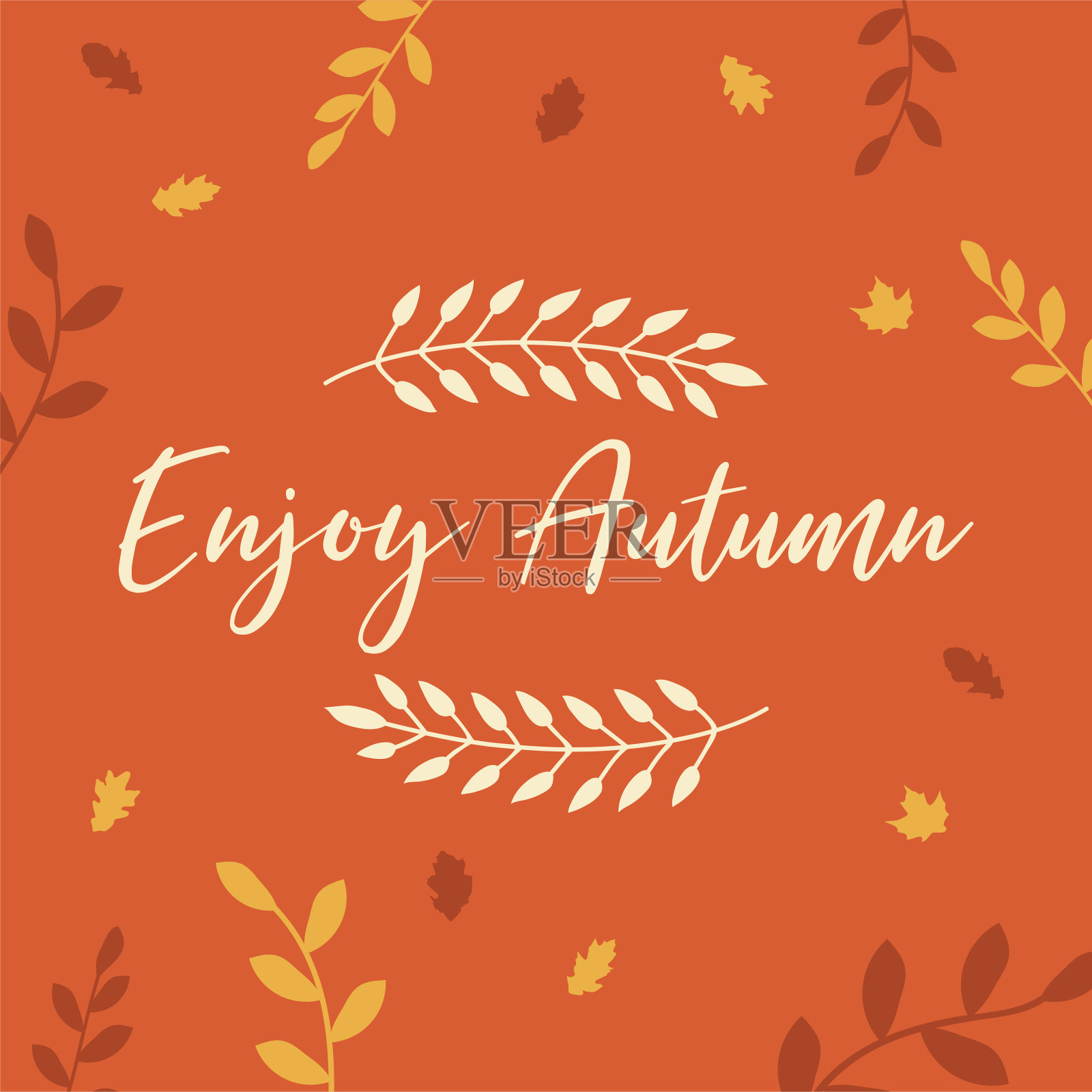 享受秋旗概念模板插画图片素材