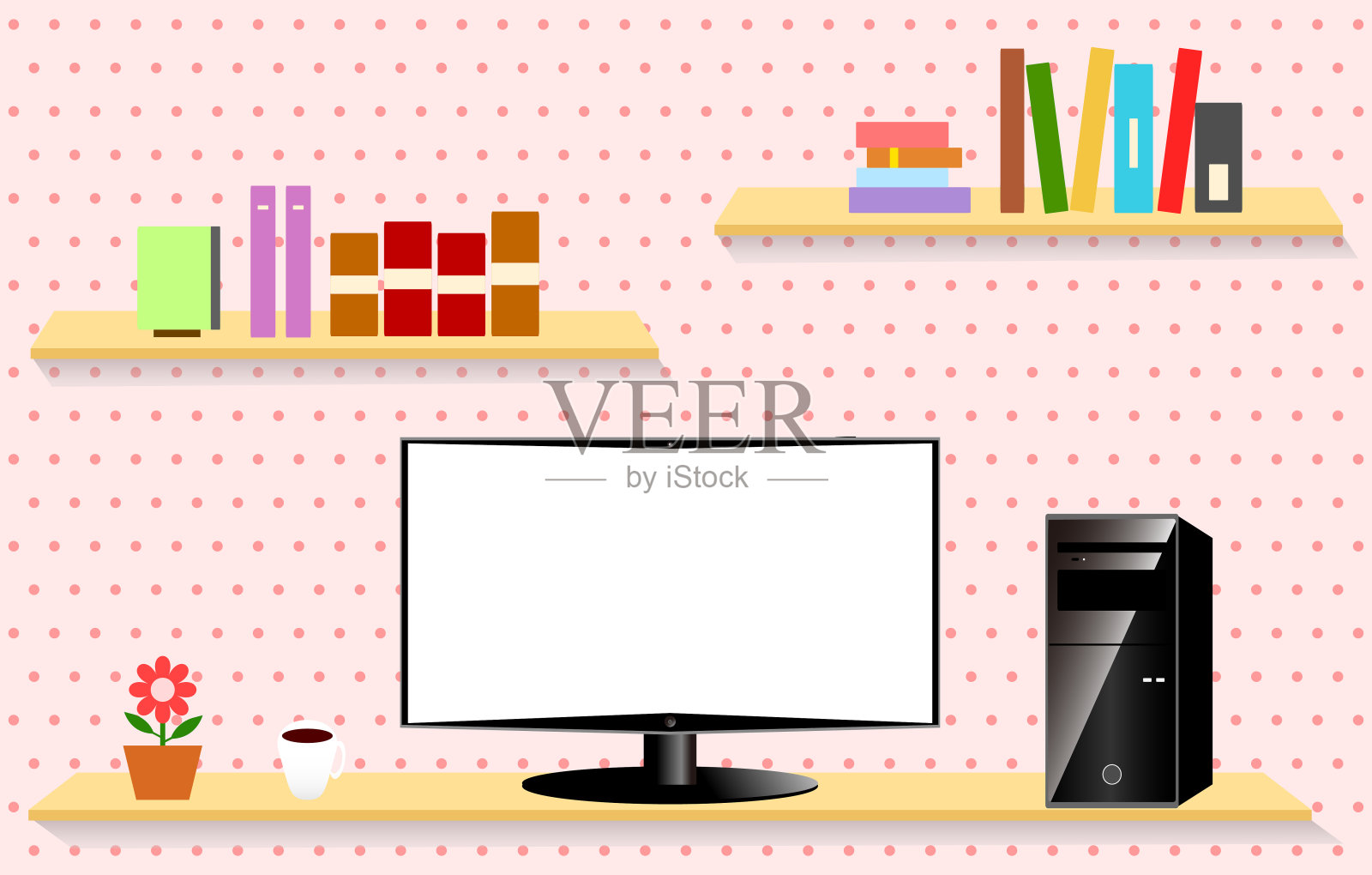 把许多书堆在一起插画图片素材