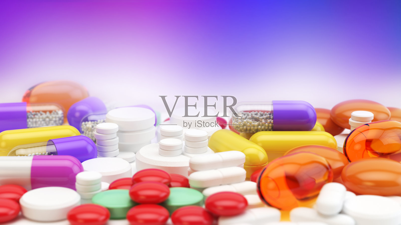 药丸-彩色背景照片摄影图片