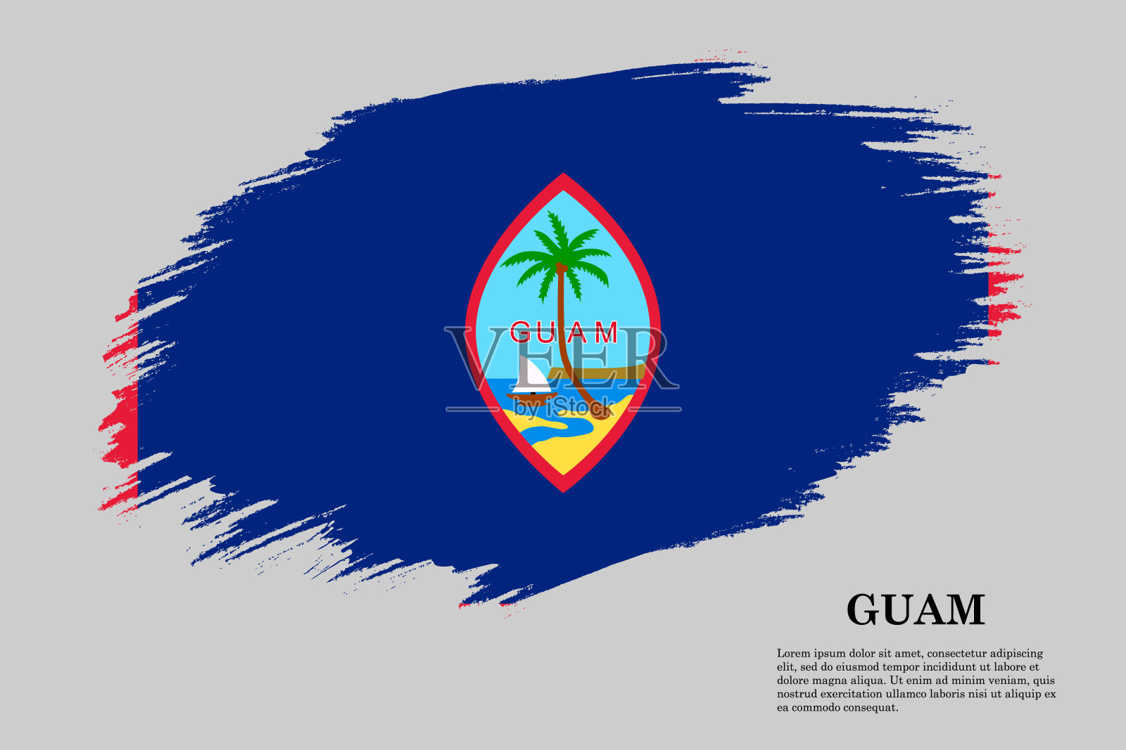 画笔描边旗插画图片素材