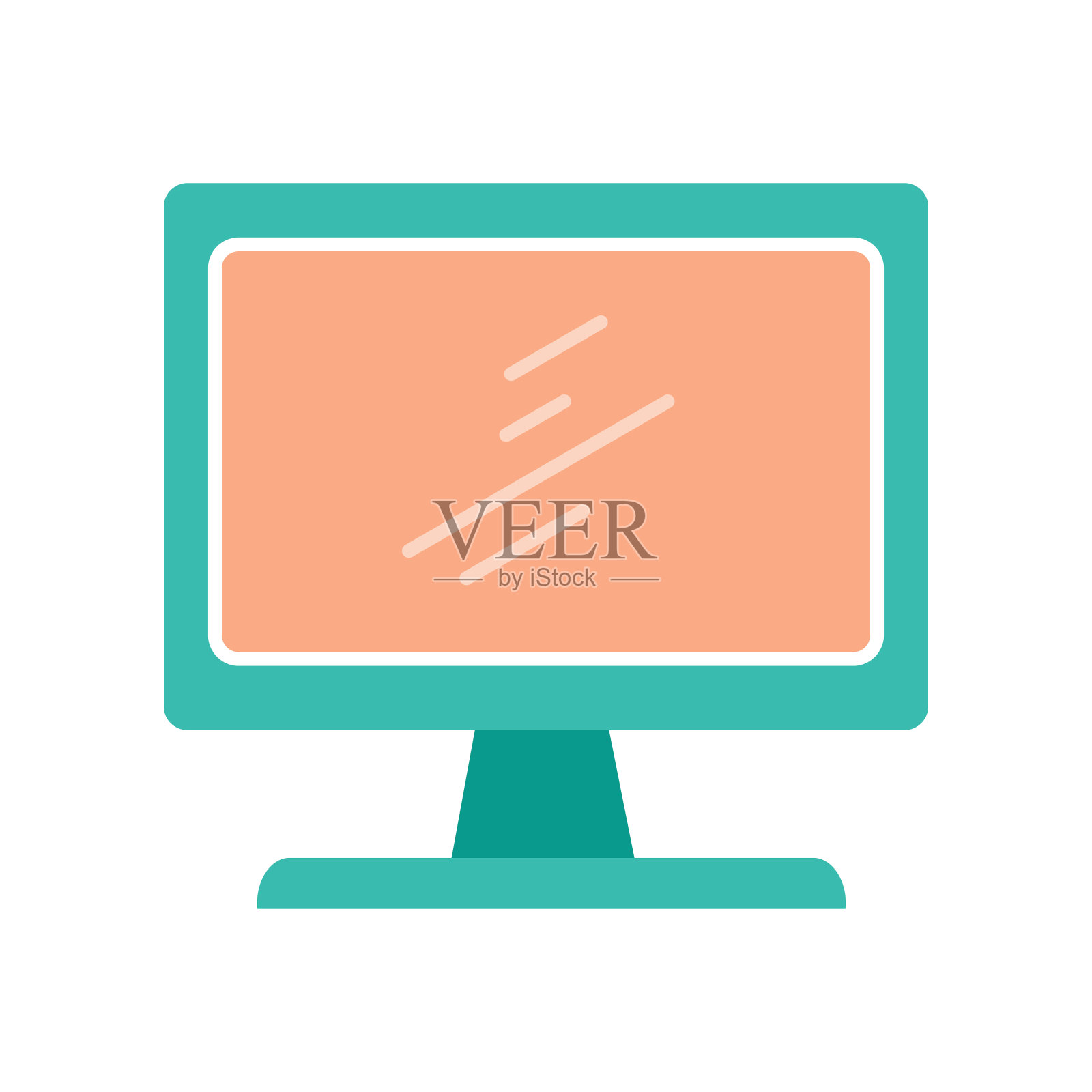 蓝色电脑显示器。设计元素图片