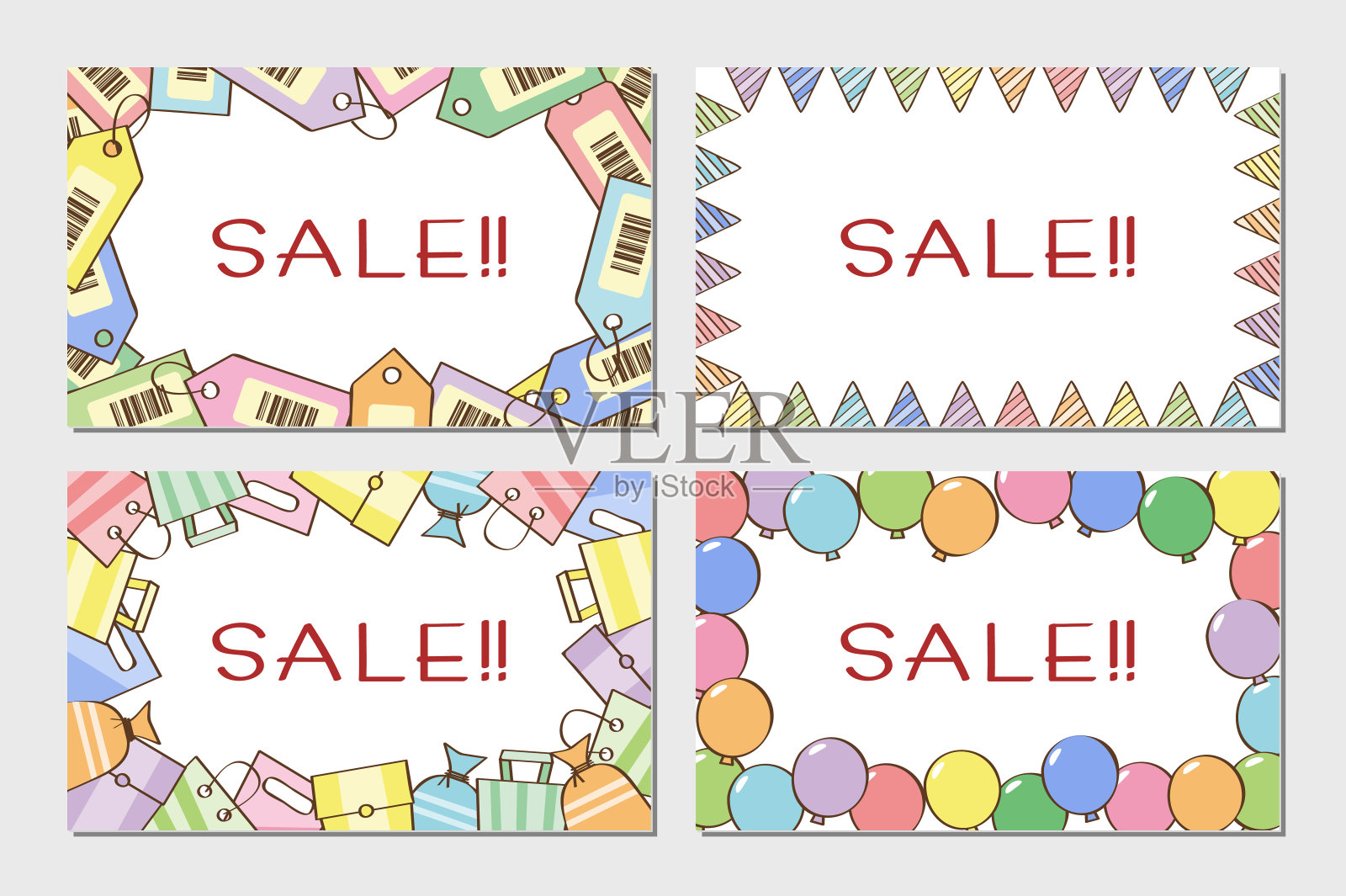 销售线风格卡插图。设计元素图片