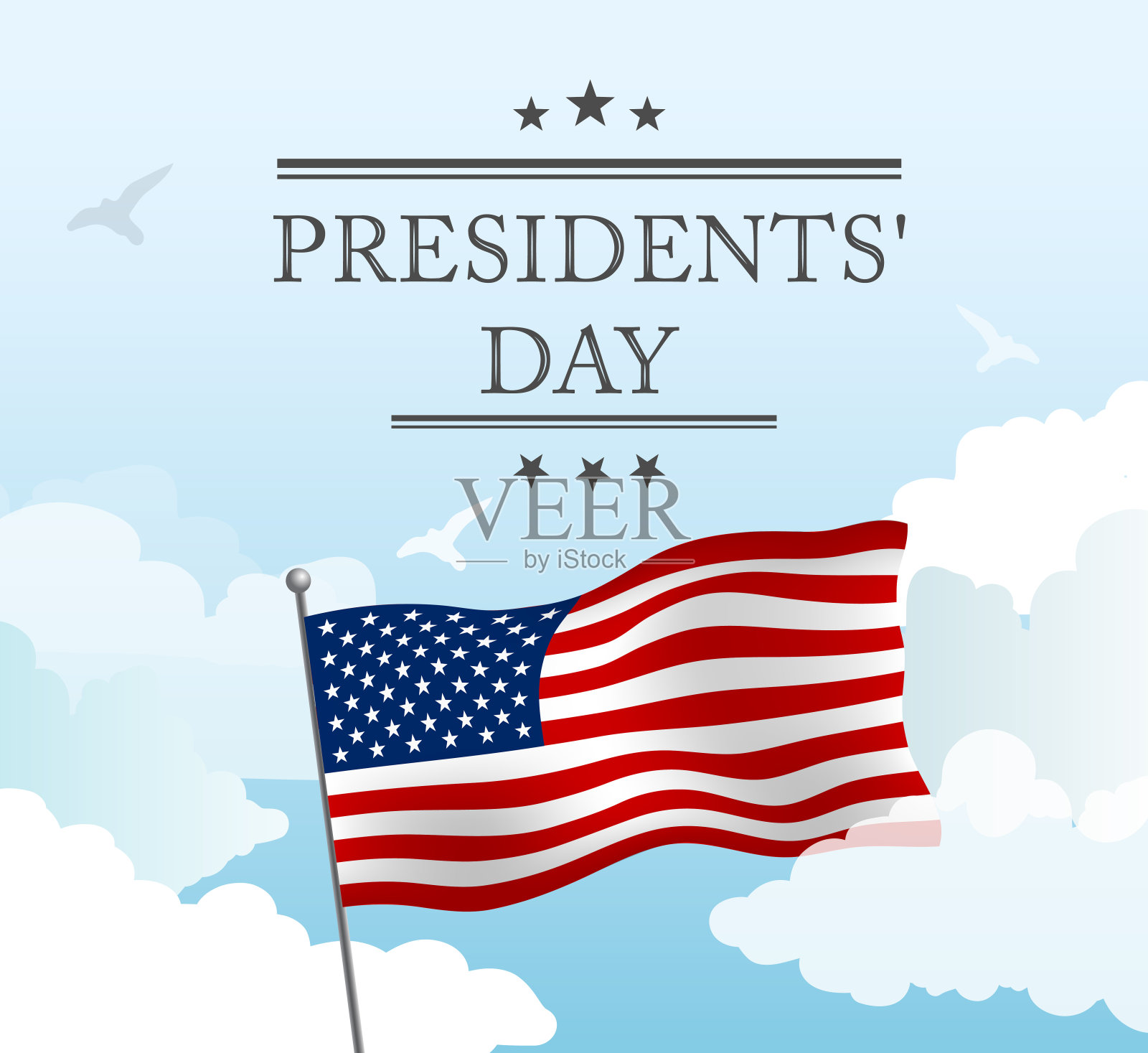 矢量插图。美国总统日插画图片素材