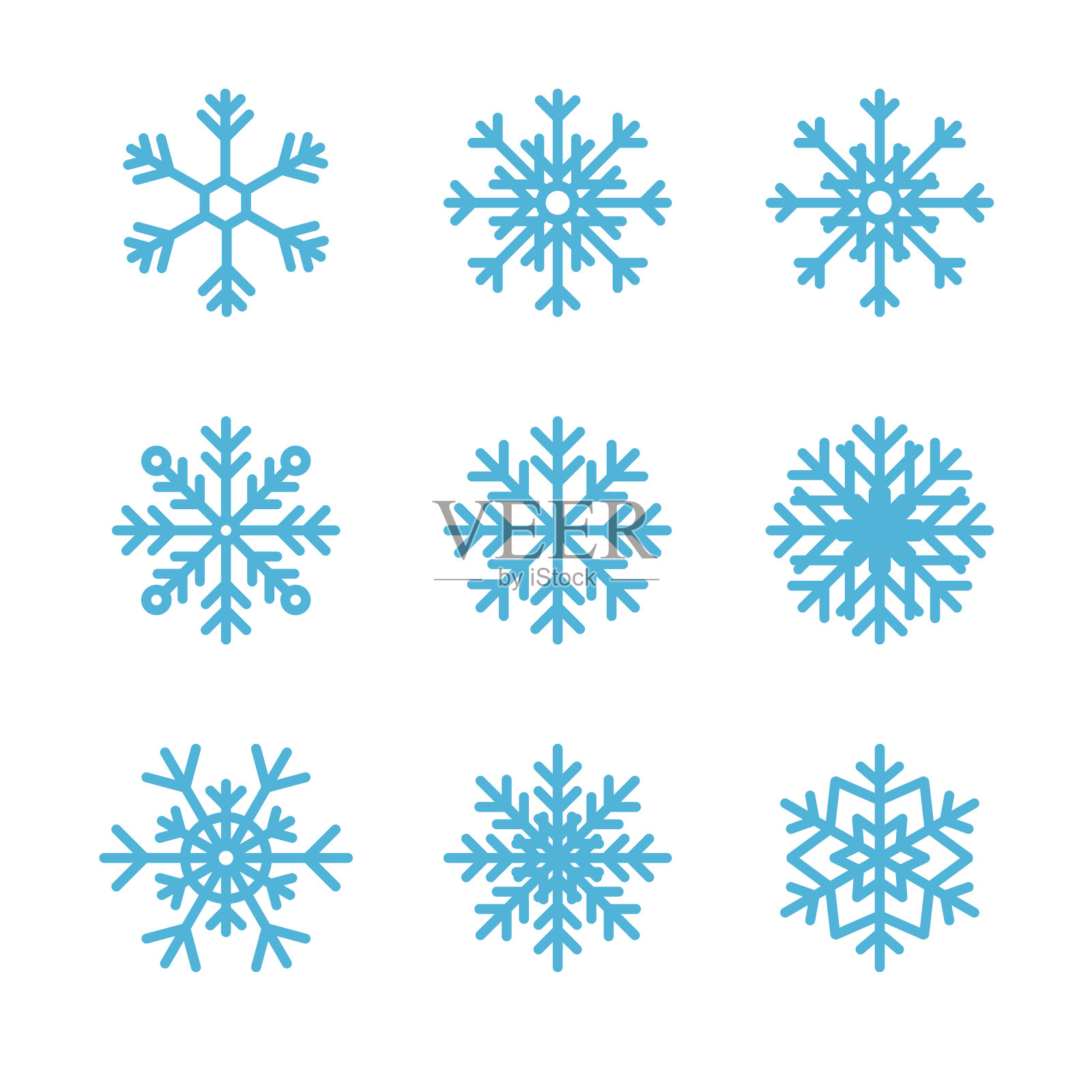 的雪花插画图片素材