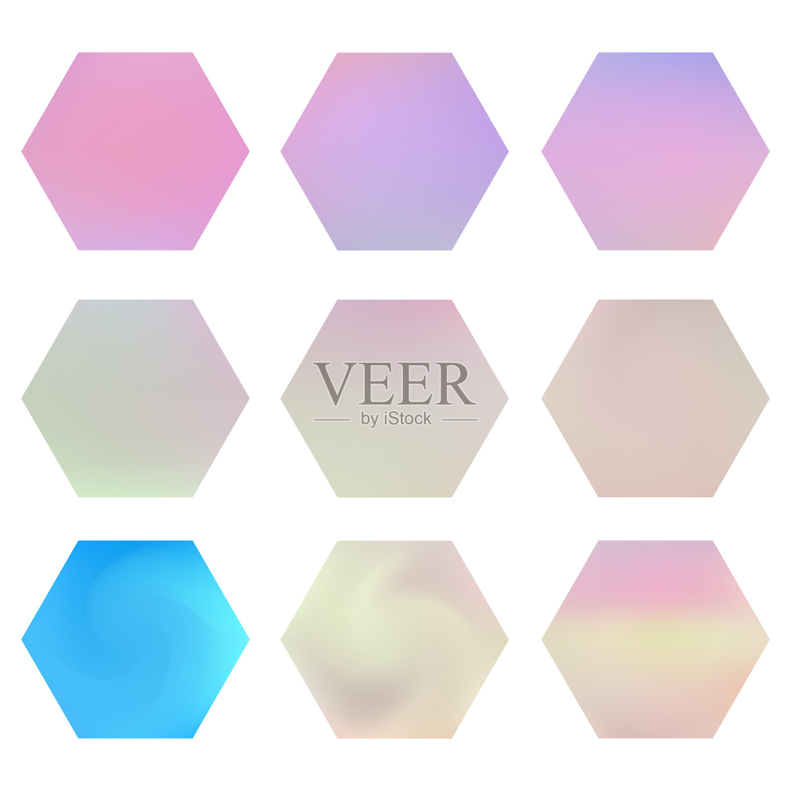 六角形渐变套件,抽象背景插画图片素材