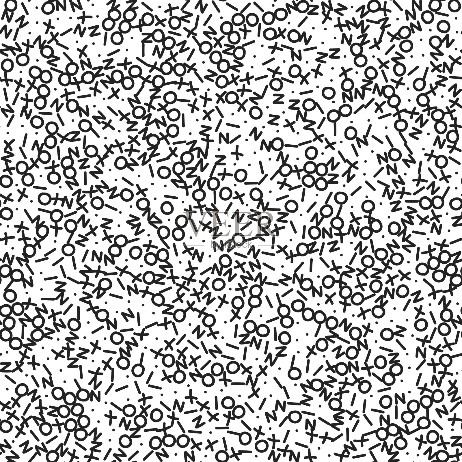 无缝的抽象模式。黑白混沌手绘元素。时尚的几何背景织物,纺织品,设计,陶瓷。插画图片素材