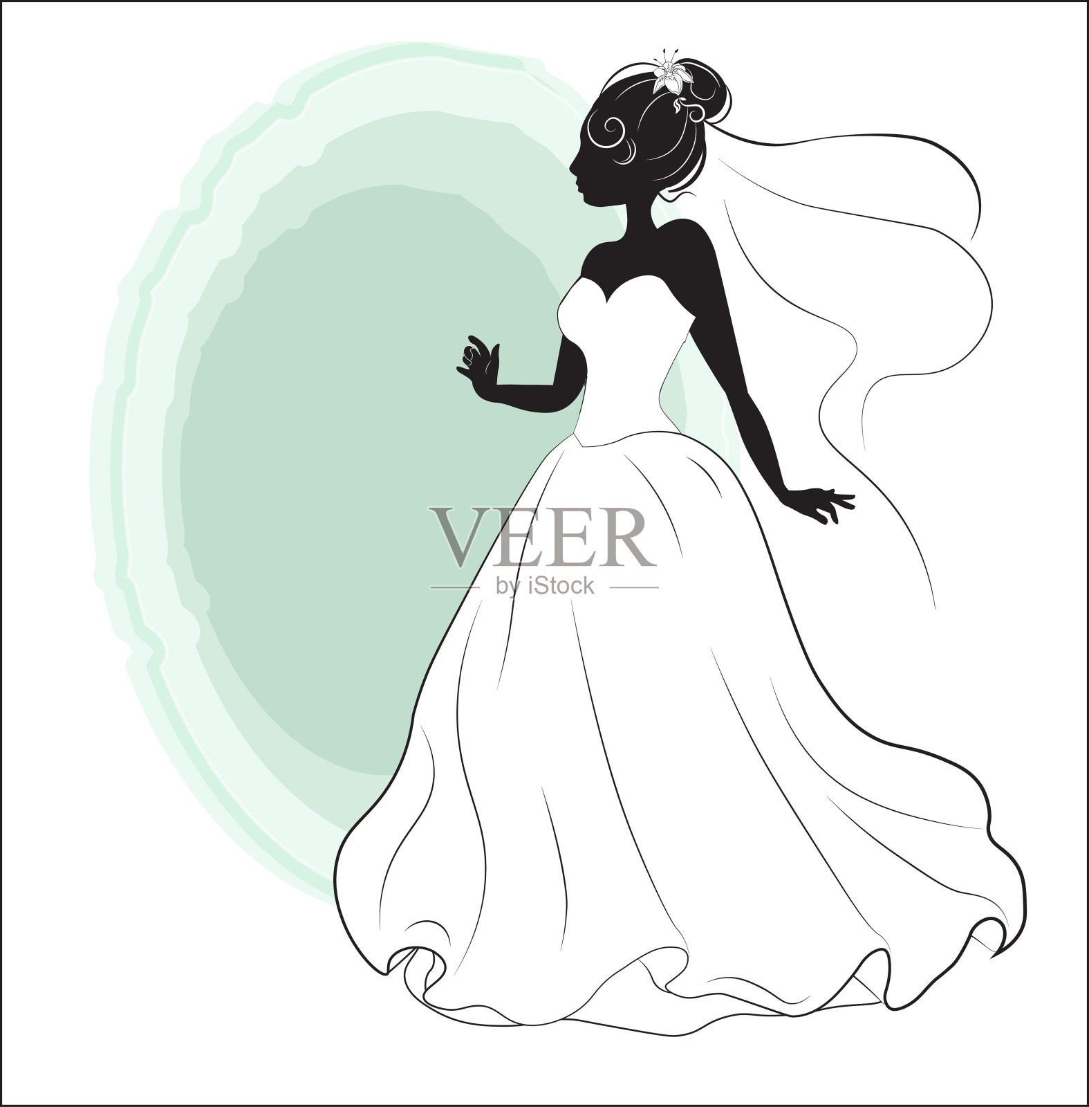 新娘淋浴插画图片素材