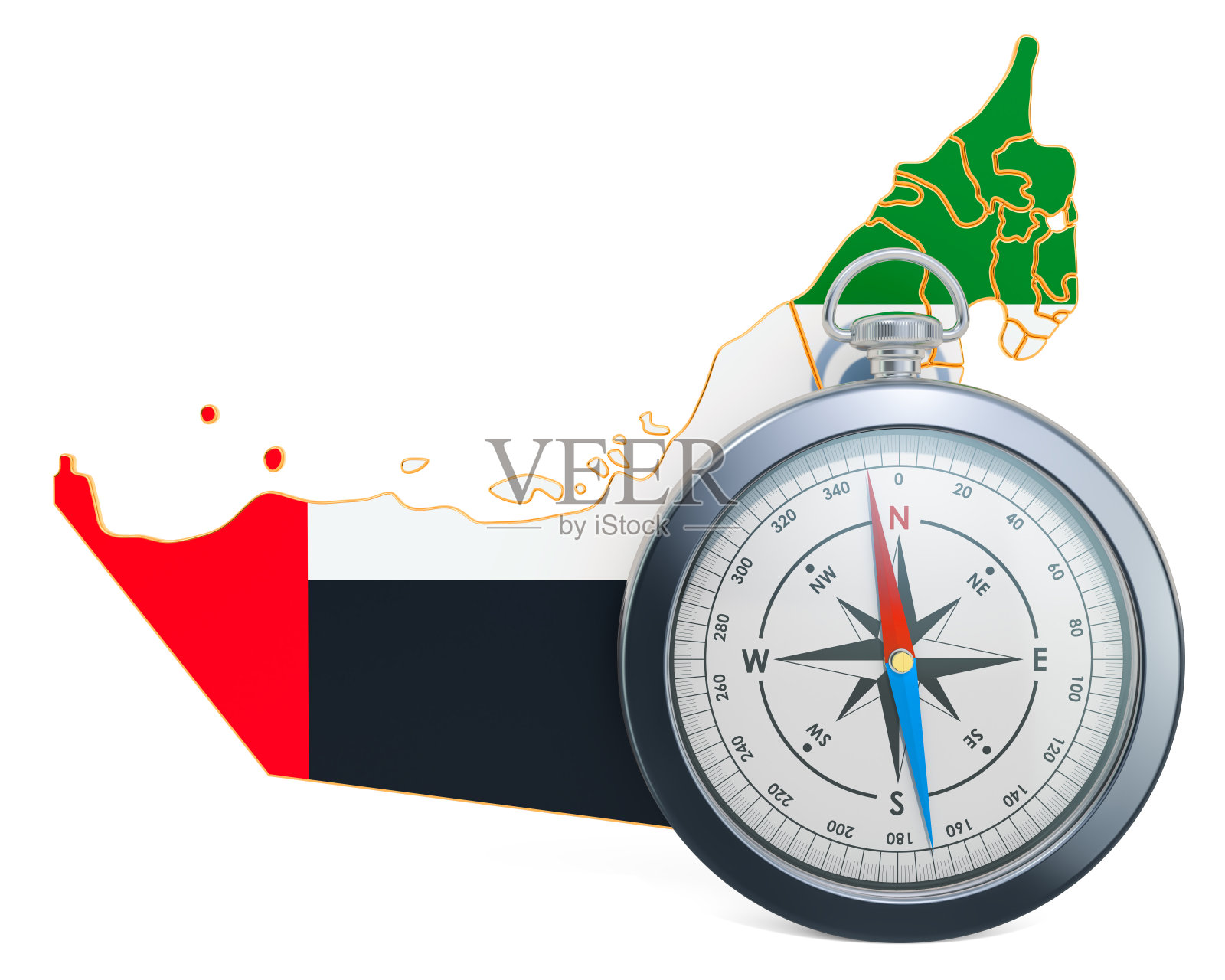 旅游或旅游在阿联酋的概念。3D渲染孤立的白色背景照片摄影图片