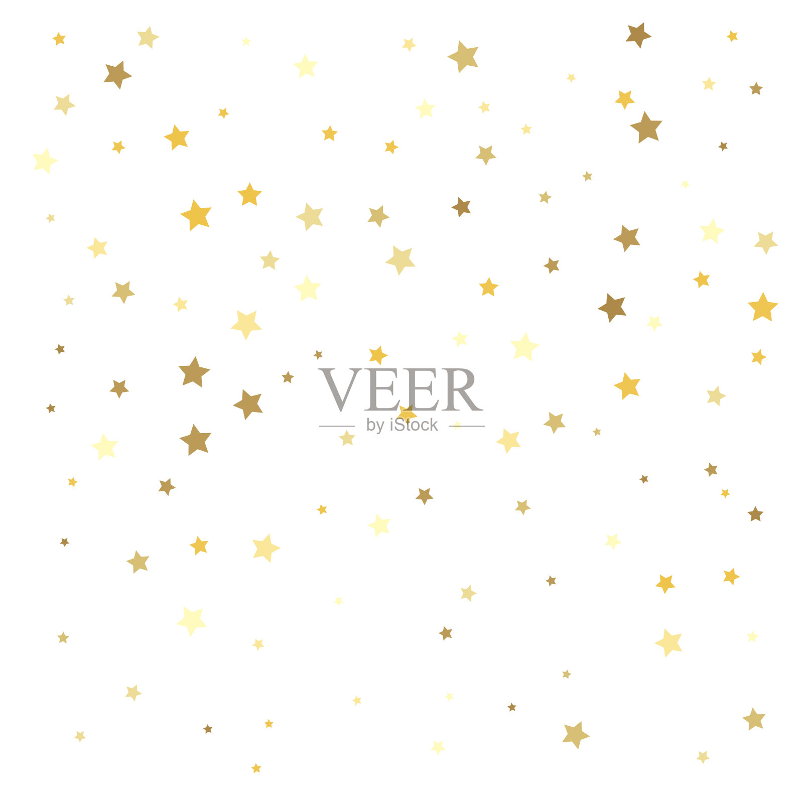 金色星星。五彩纸屑庆祝插画图片素材