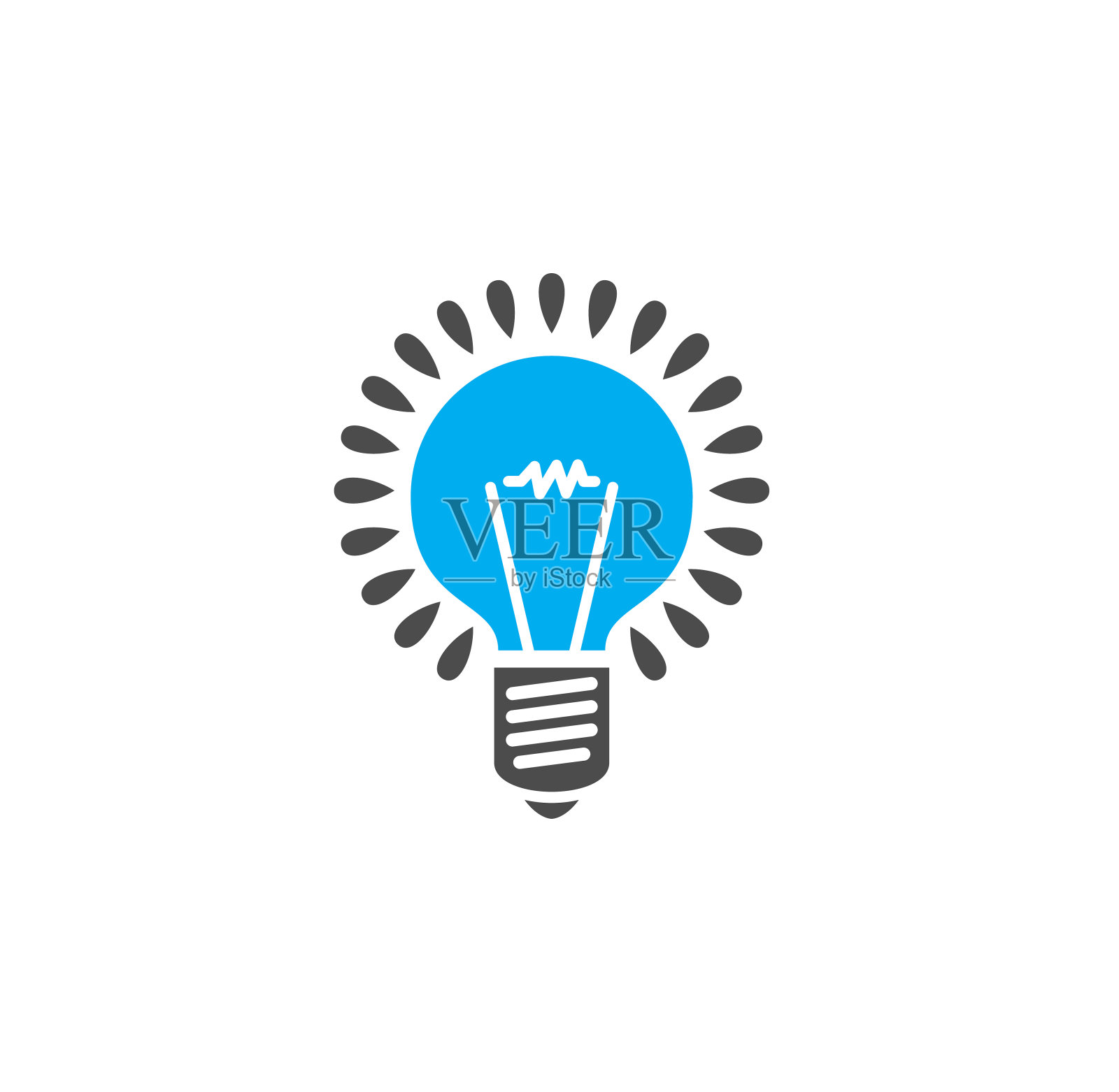 灯泡图标的背景图形和网页设计。简单的说明。网站按钮或手机应用的互联网概念符号。图标素材