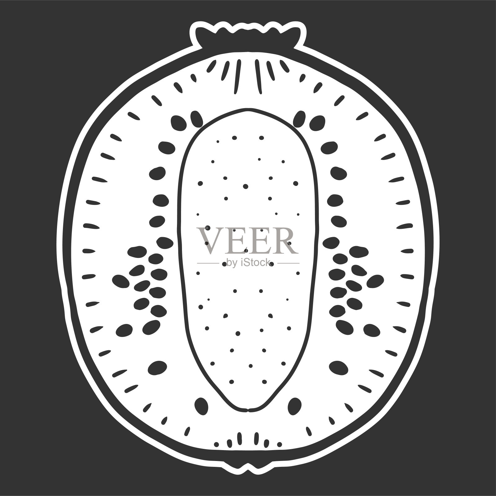 甜熟的猕猴桃片。矢量概念在涂鸦和素描风格。插画图片素材