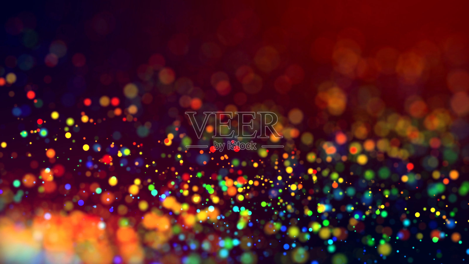 云中有多种颜色的颗粒在空气中像闪烁的深色背景与景深。美丽的散景灯光效果与彩色粒子。假期演讲的背景。17照片摄影图片