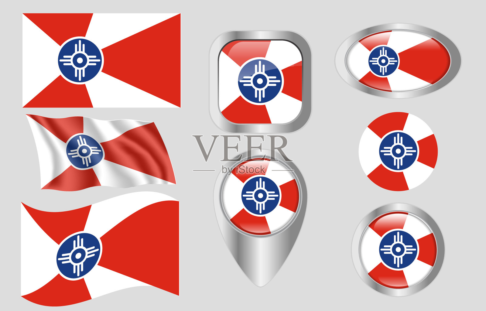 堪萨斯州威奇托旗插画图片素材