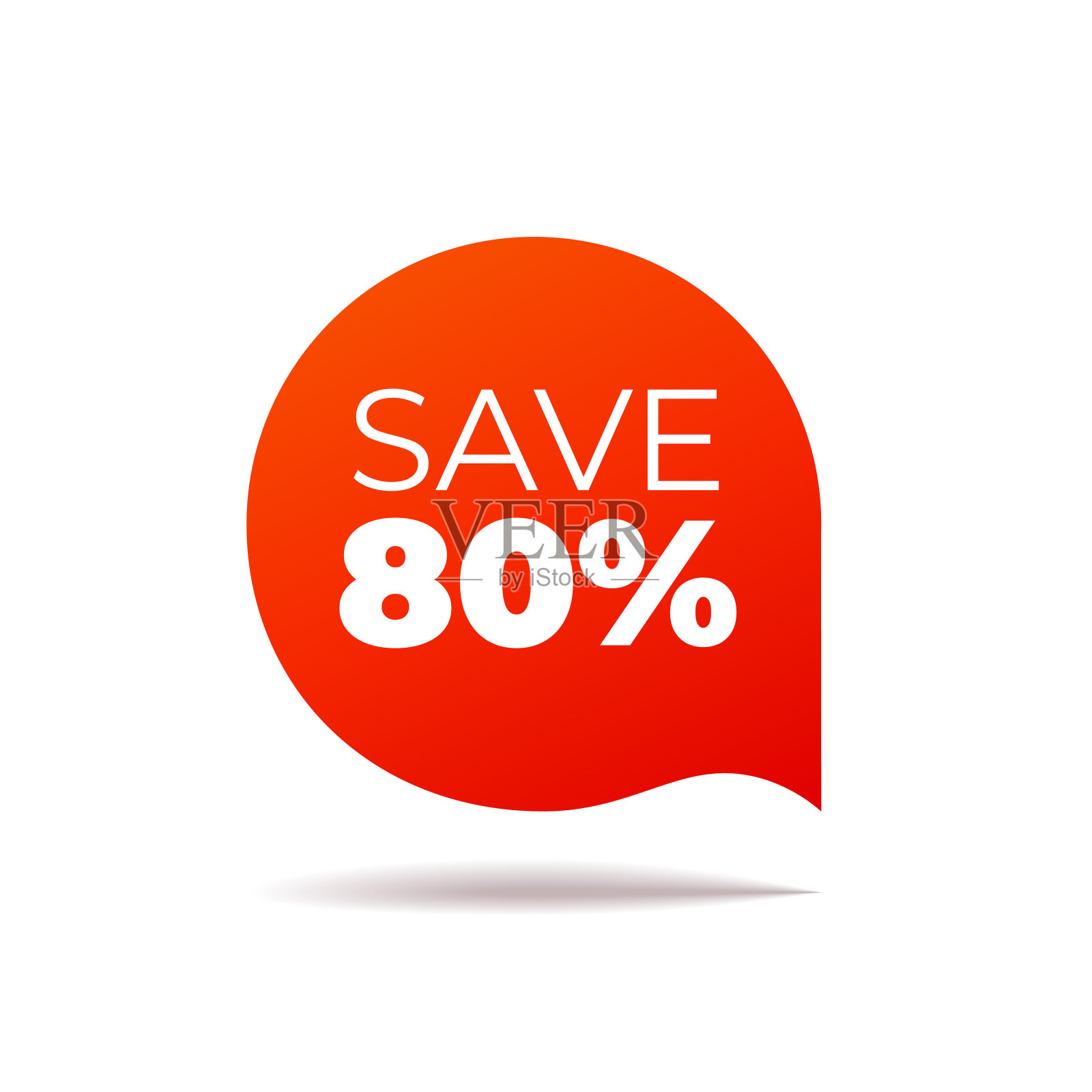 红色矢量旗帜讲话气泡在白色背景,节省80%插画图片素材