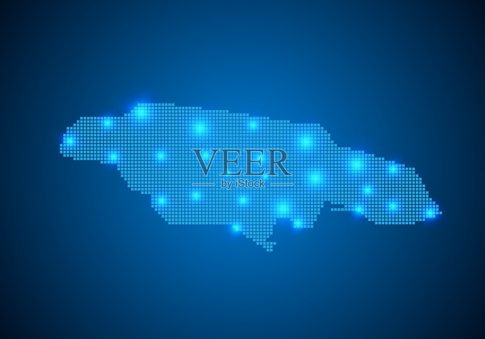 抽象的蓝色背景与地图,互联网线,连接点。用点节点映射。全球网络连接概念。线框三维网格多边形网线。向量。插画图片素材