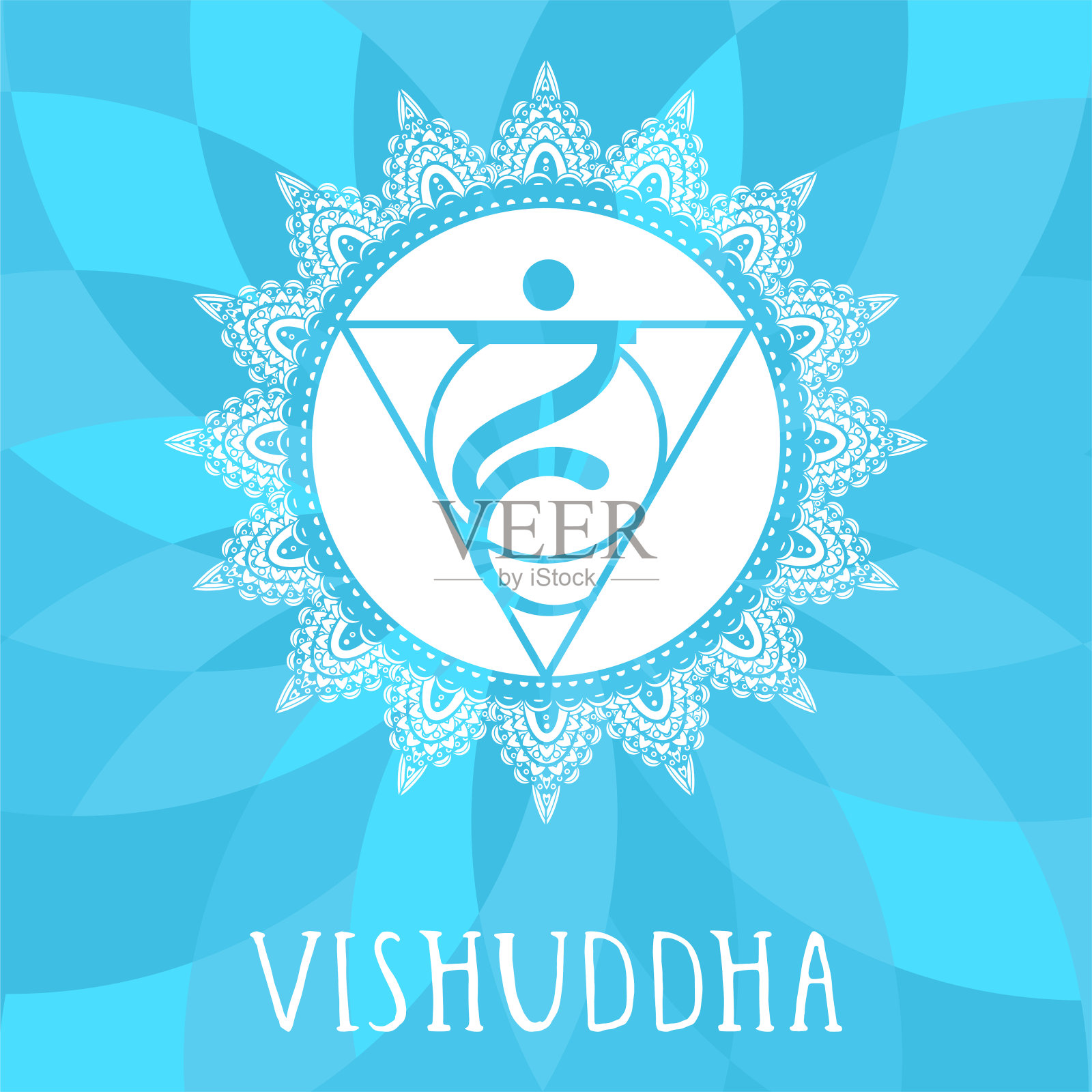 矢量插图与符号脉轮毗释迦牟尼在抽象背景。插画图片素材