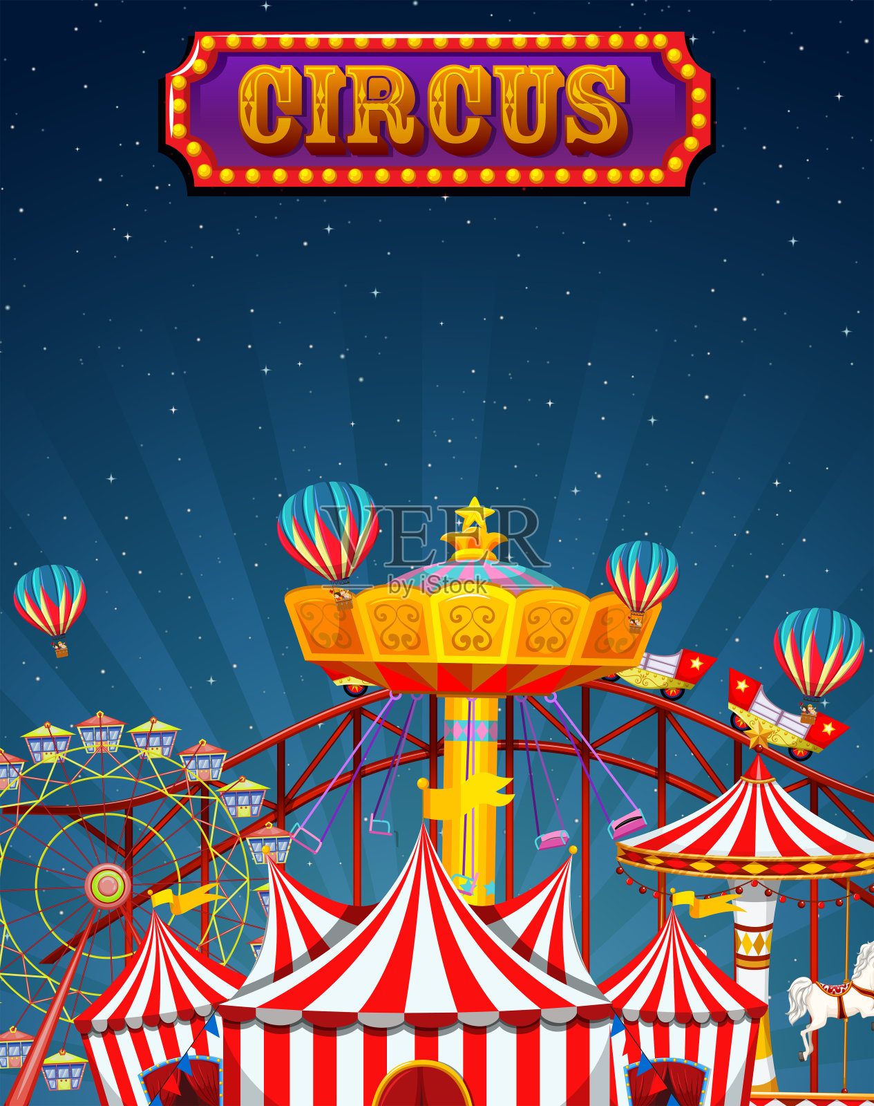 一个有趣的马戏团模板插画图片素材