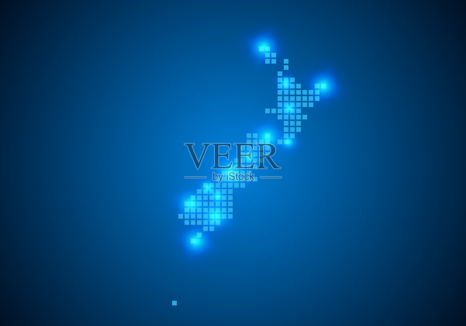 抽象的蓝色背景与地图,互联网线,连接点。用点节点映射。全球网络连接概念。线框三维网格多边形网线。向量。插画图片素材