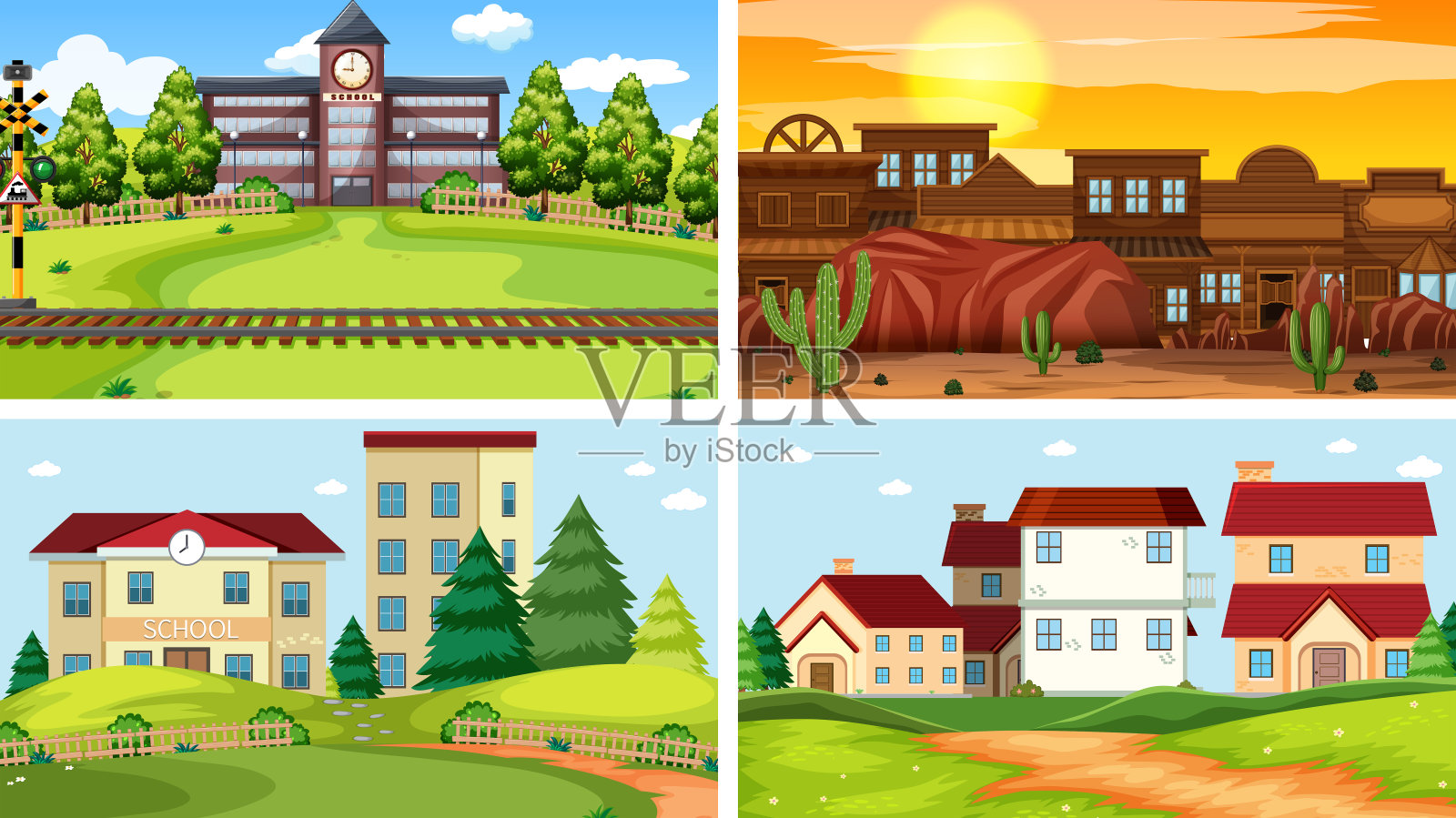 不同场景的设置插画图片素材