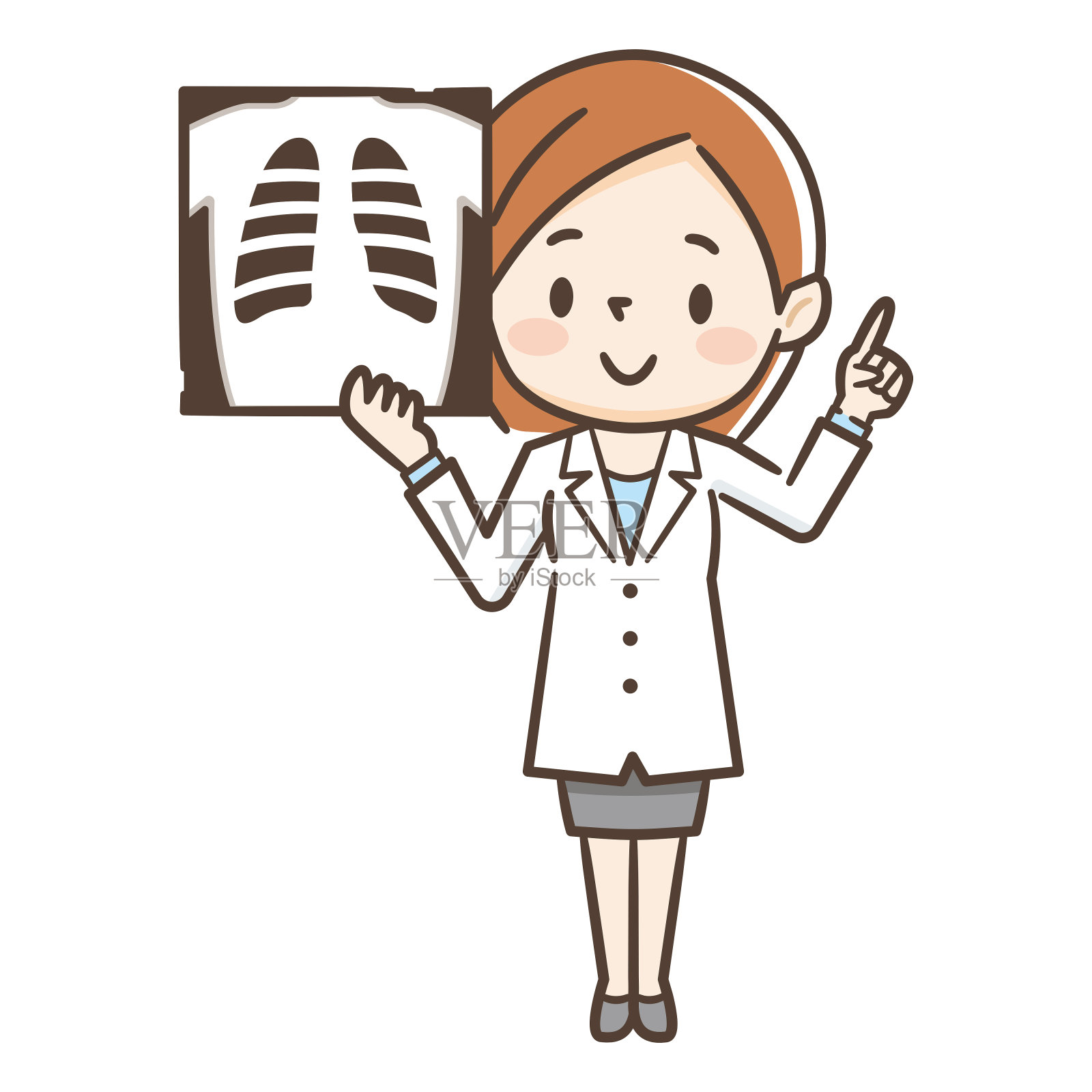 女医生x光照片插画图片素材